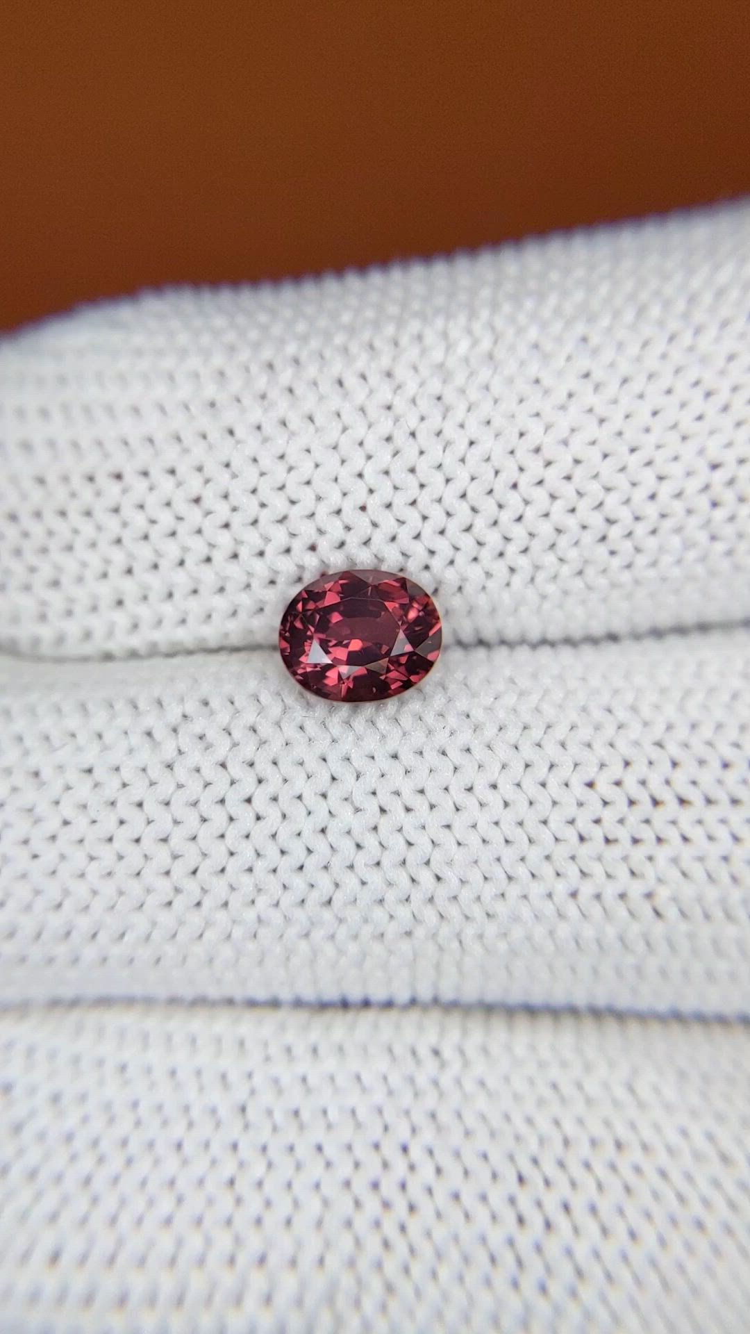 1.02 Ct. Purplish Red Spinel from Ceylon (Sri Lanka) Size Video