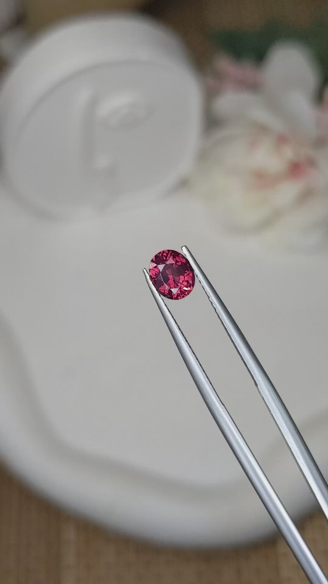 1.02 Ct. Purplish Red Spinel from Ceylon (Sri Lanka) Size Video