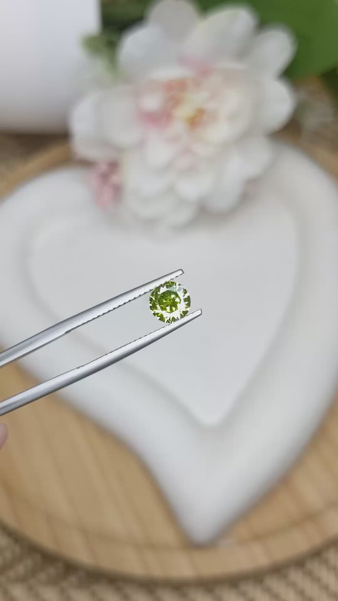 1.23 Ct. Yellowish Green Zircon from Ceylon (Sri Lanka) Size Video