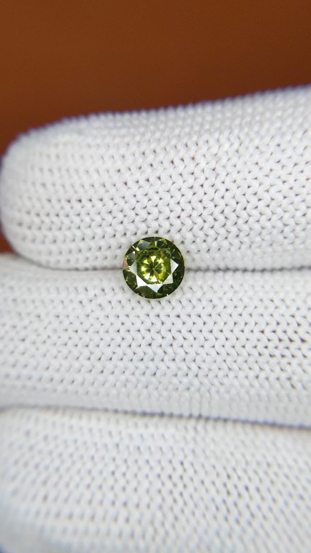 1.23 Ct. Yellowish Green Zircon from Ceylon (Sri Lanka) Size Video