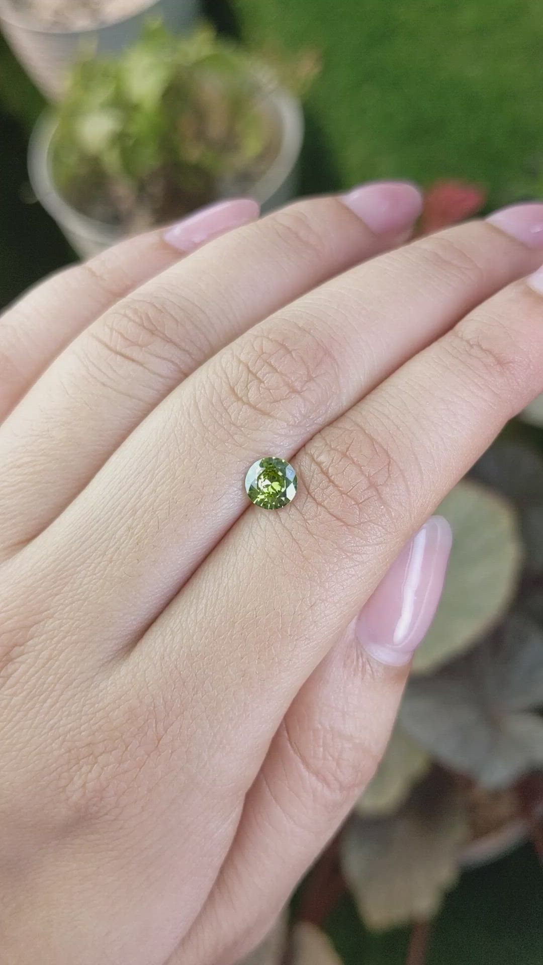 1.23 Ct. Yellowish Green Zircon from Ceylon (Sri Lanka) Size Video