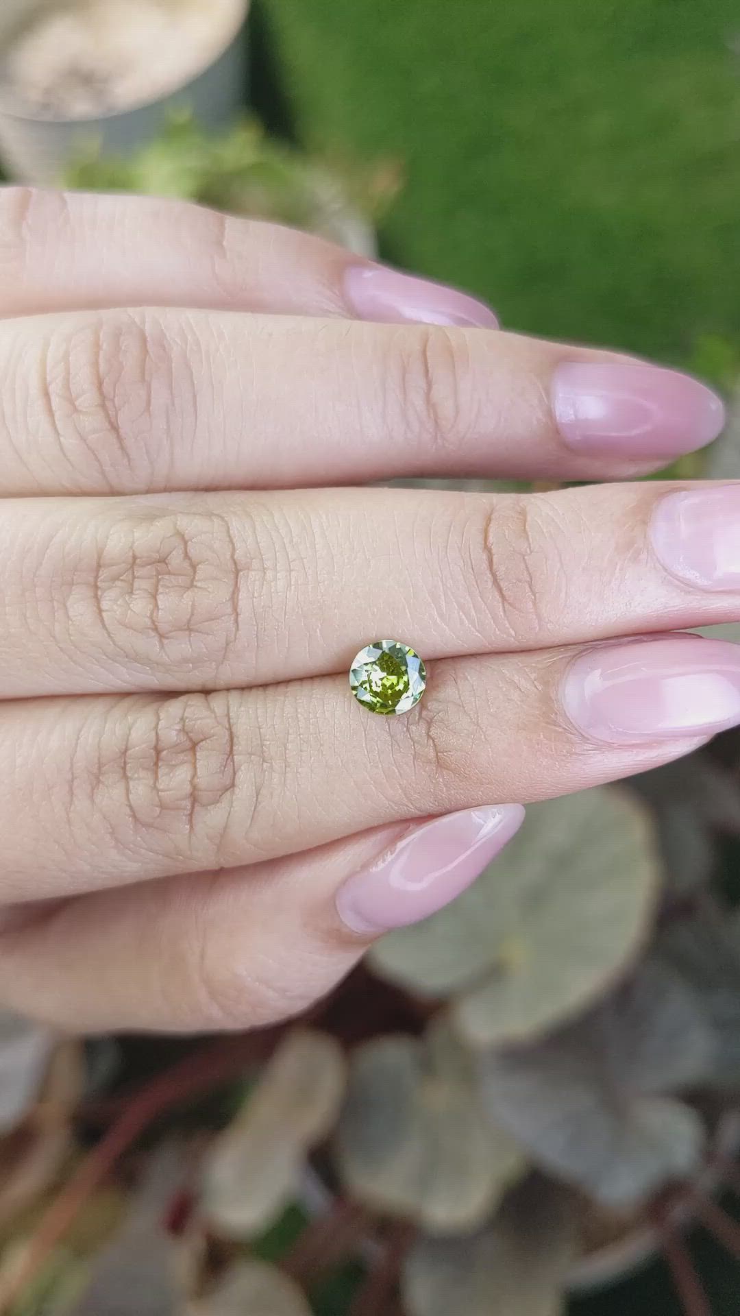 1.23 Ct. Yellowish Green Zircon from Ceylon (Sri Lanka) Size Video