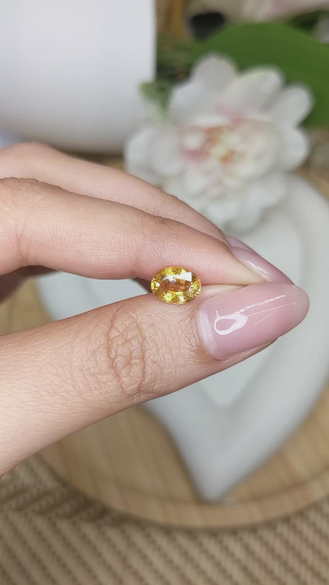 1.26 Ct. Orange Zircon from Ceylon (Sri Lanka) Size Video