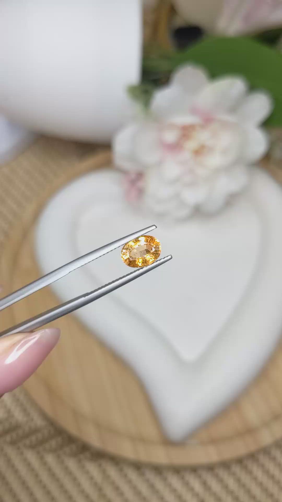 1.26 Ct. Orange Zircon from Ceylon (Sri Lanka) Size Video