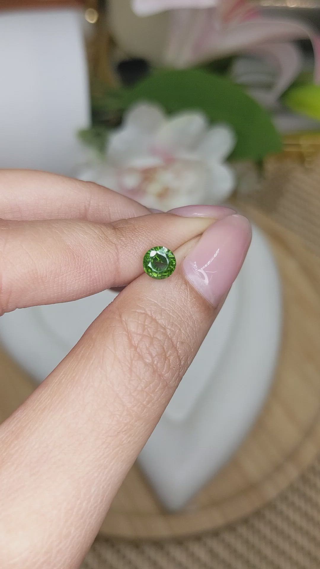 0.96 Ct. Green Zircon from Ceylon (Sri Lanka) Size Video