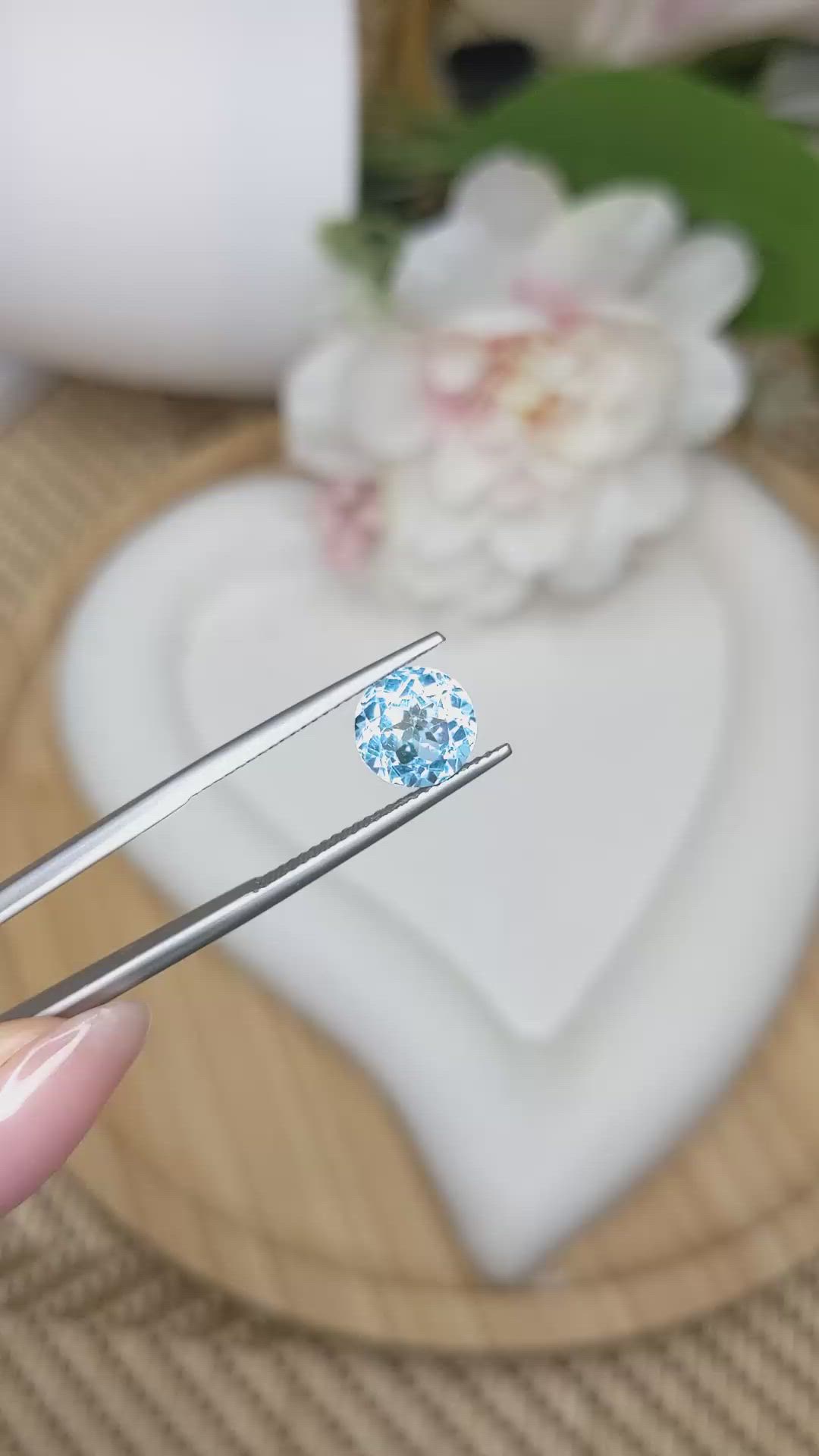 2.96 Ct. Sky Blue Topaz from Ceylon (Sri Lanka) Size Video