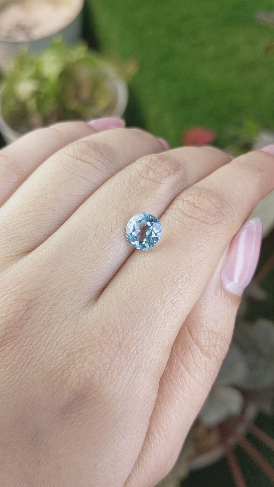 2.96 Ct. Sky Blue Topaz from Ceylon (Sri Lanka) Size Video