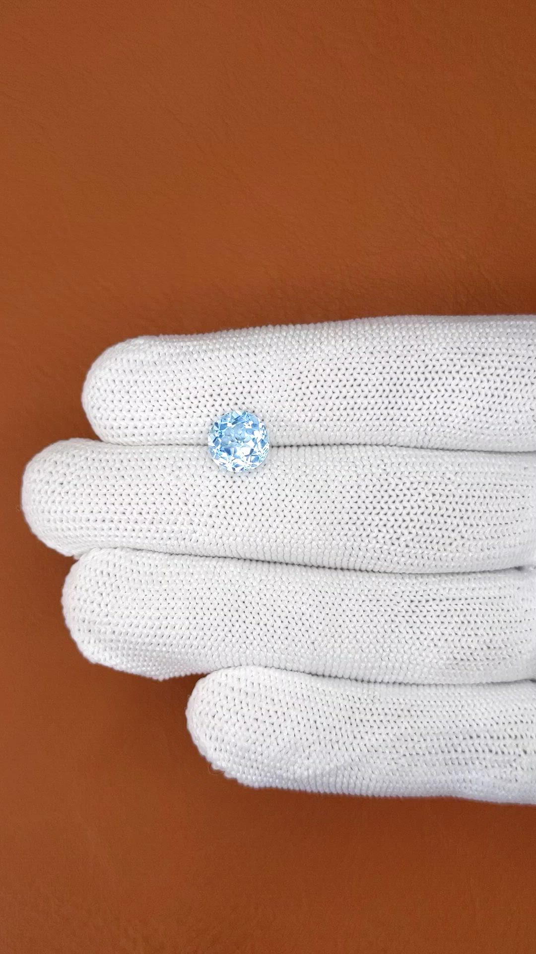 2.96 Ct. Sky Blue Topaz from Ceylon (Sri Lanka) Size Video