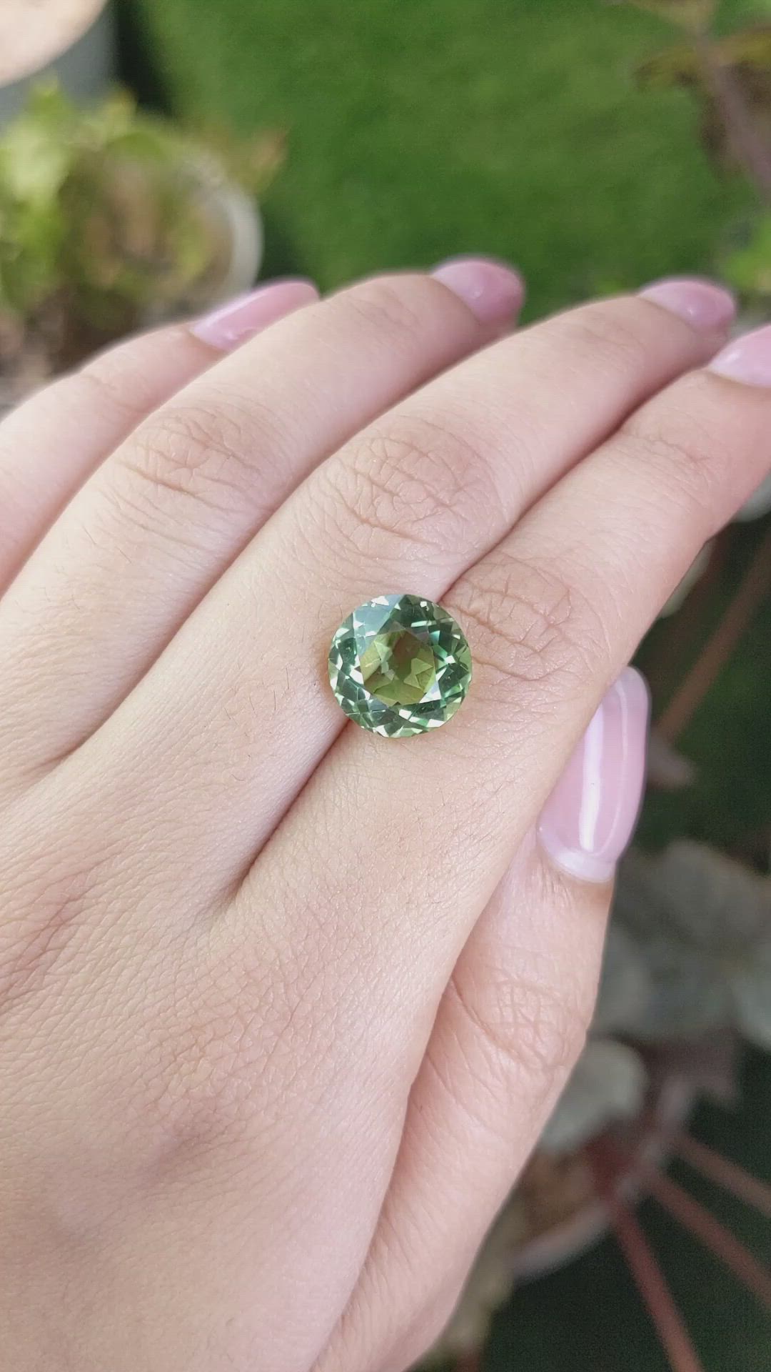 5.78 Ct. Green Prasiolite from Brazil Size Video