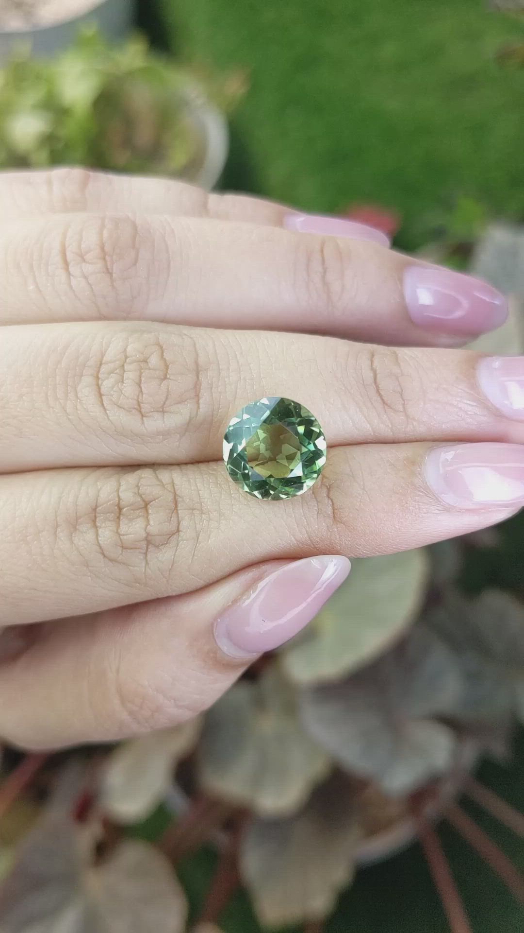 5.78 Ct. Green Prasiolite from Brazil Size Video
