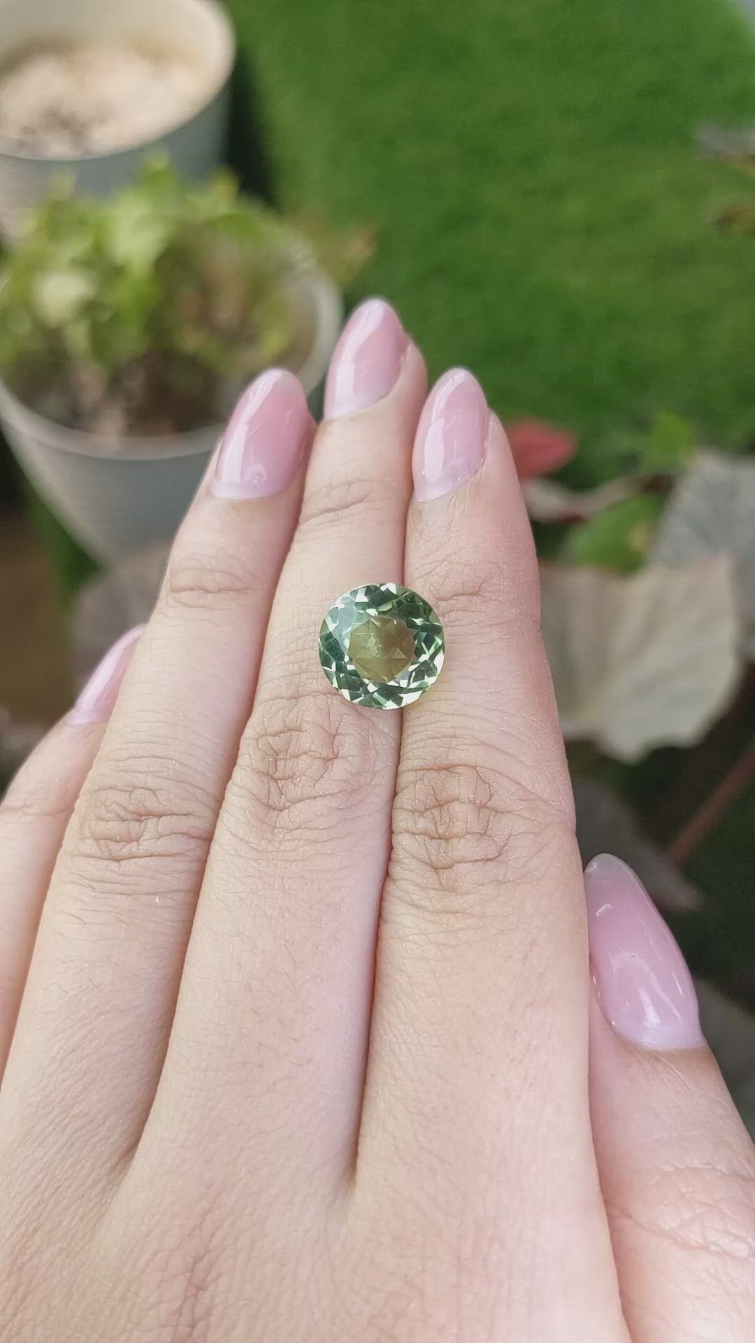 5.78 Ct. Green Prasiolite from Brazil Size Video
