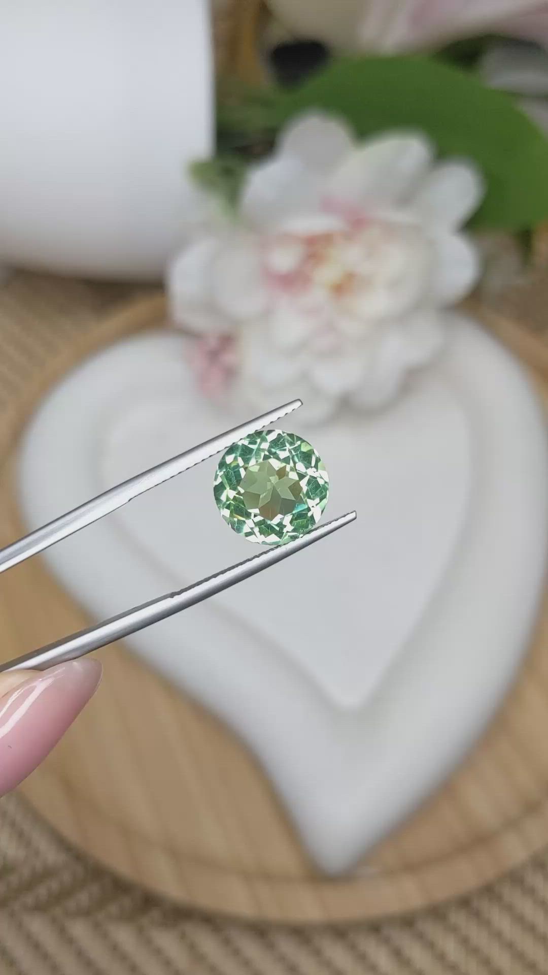 5.78 Ct. Green Prasiolite from Brazil Size Video