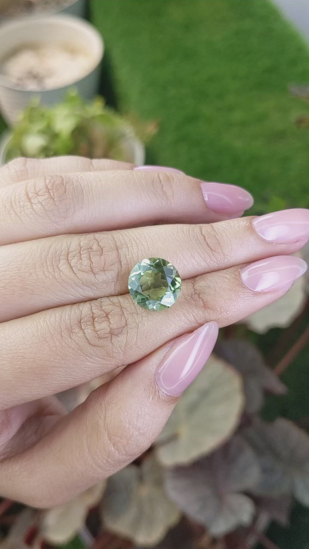 5.65 Ct. Green Prasiolite from Brazil Size Video