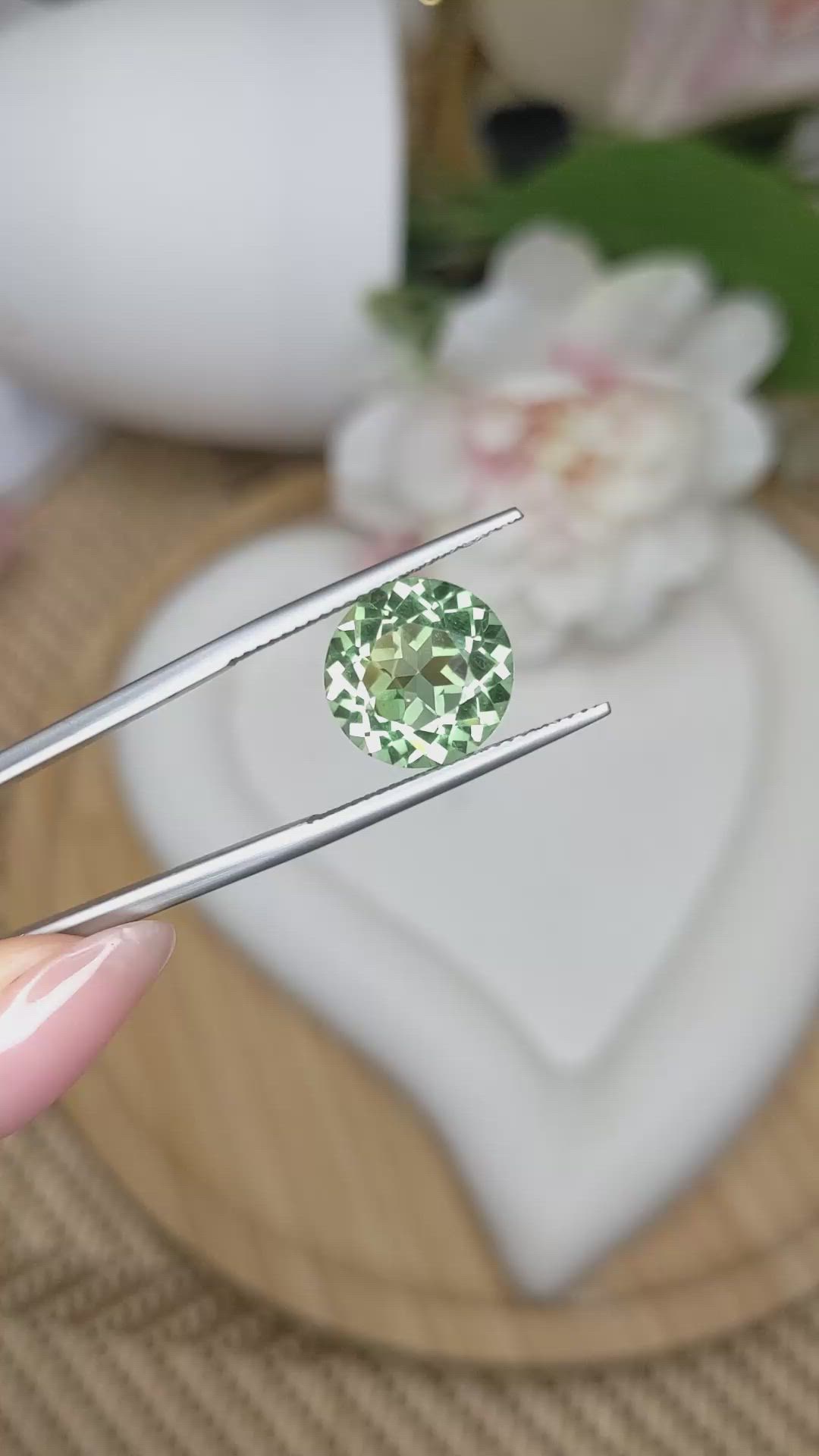 5.65 Ct. Green Prasiolite from Brazil Size Video