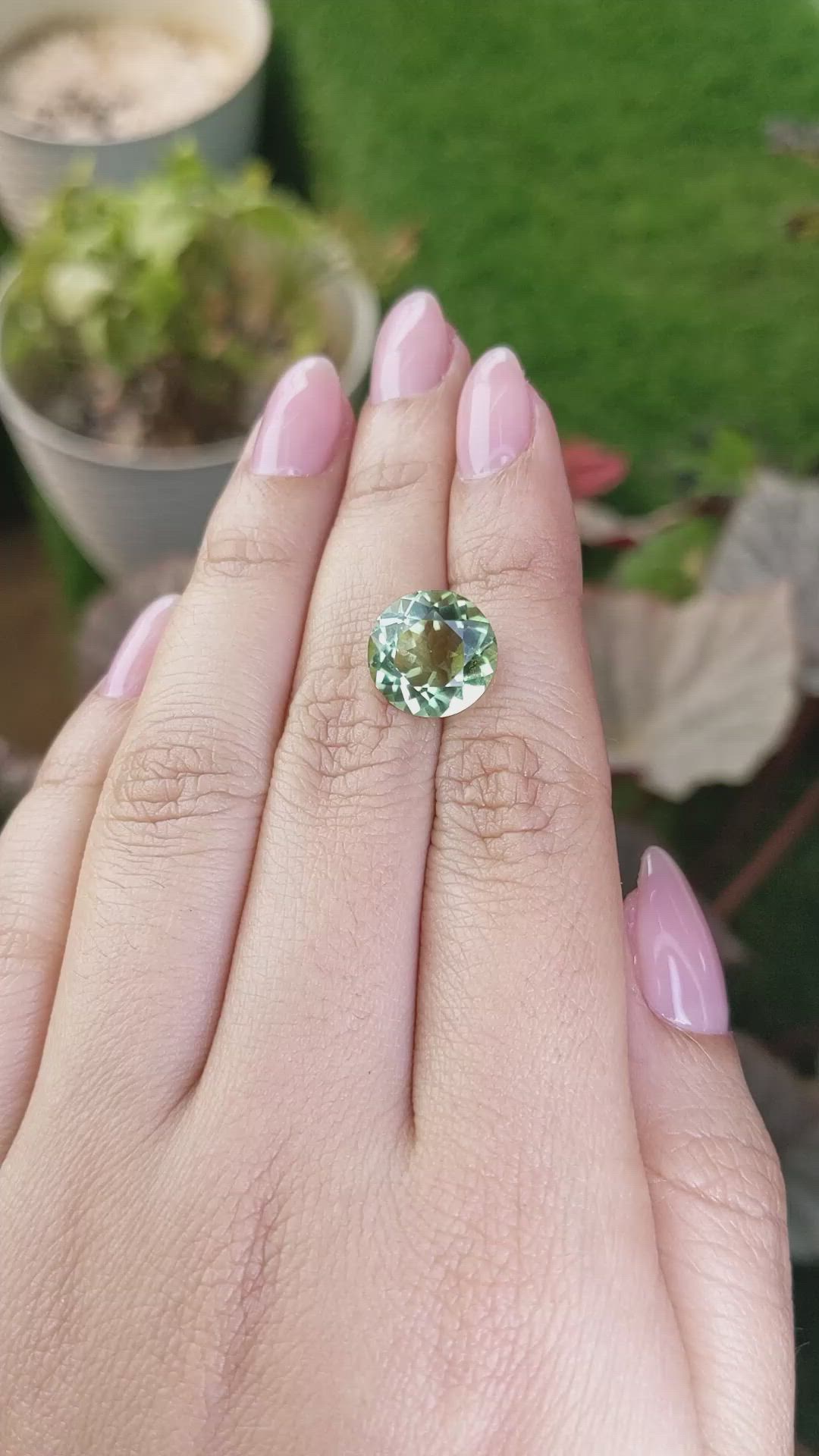 5.65 Ct. Green Prasiolite from Brazil Size Video
