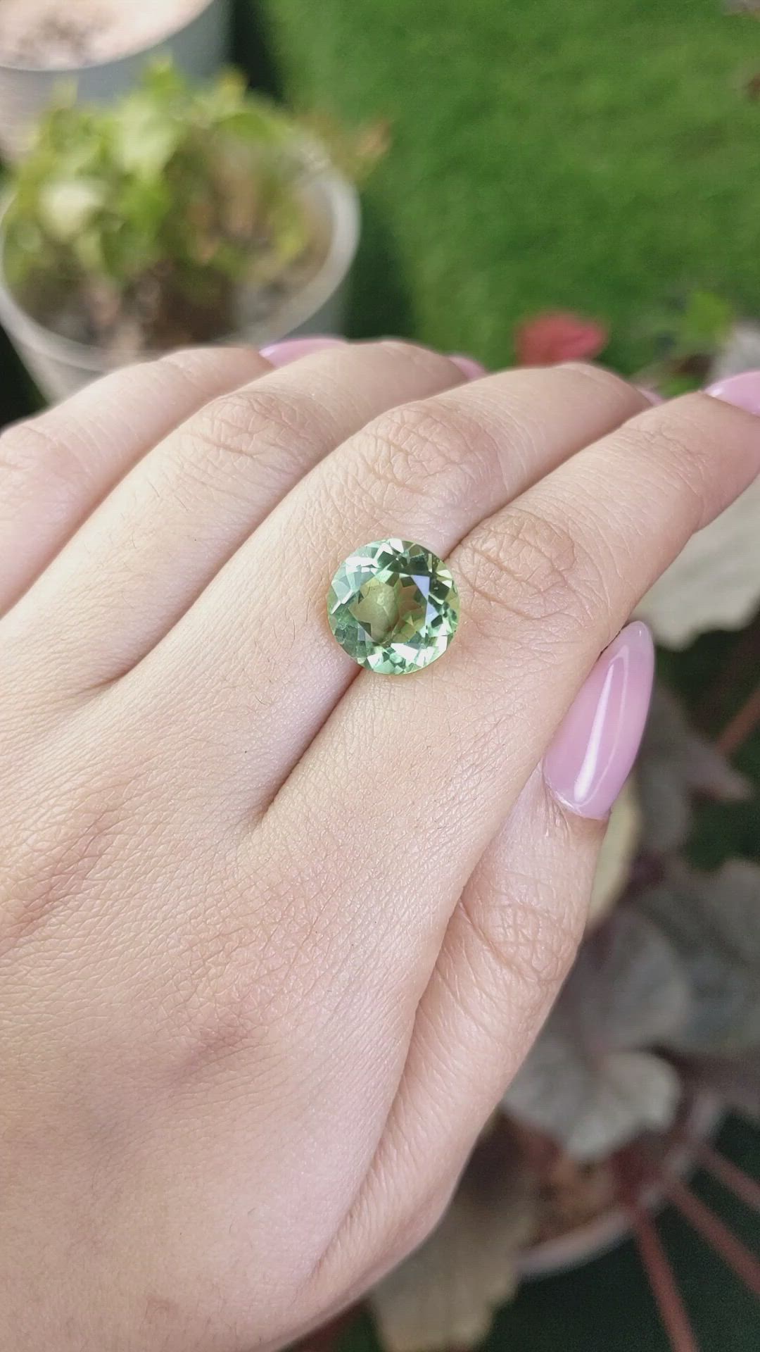 5.65 Ct. Green Prasiolite from Brazil Size Video