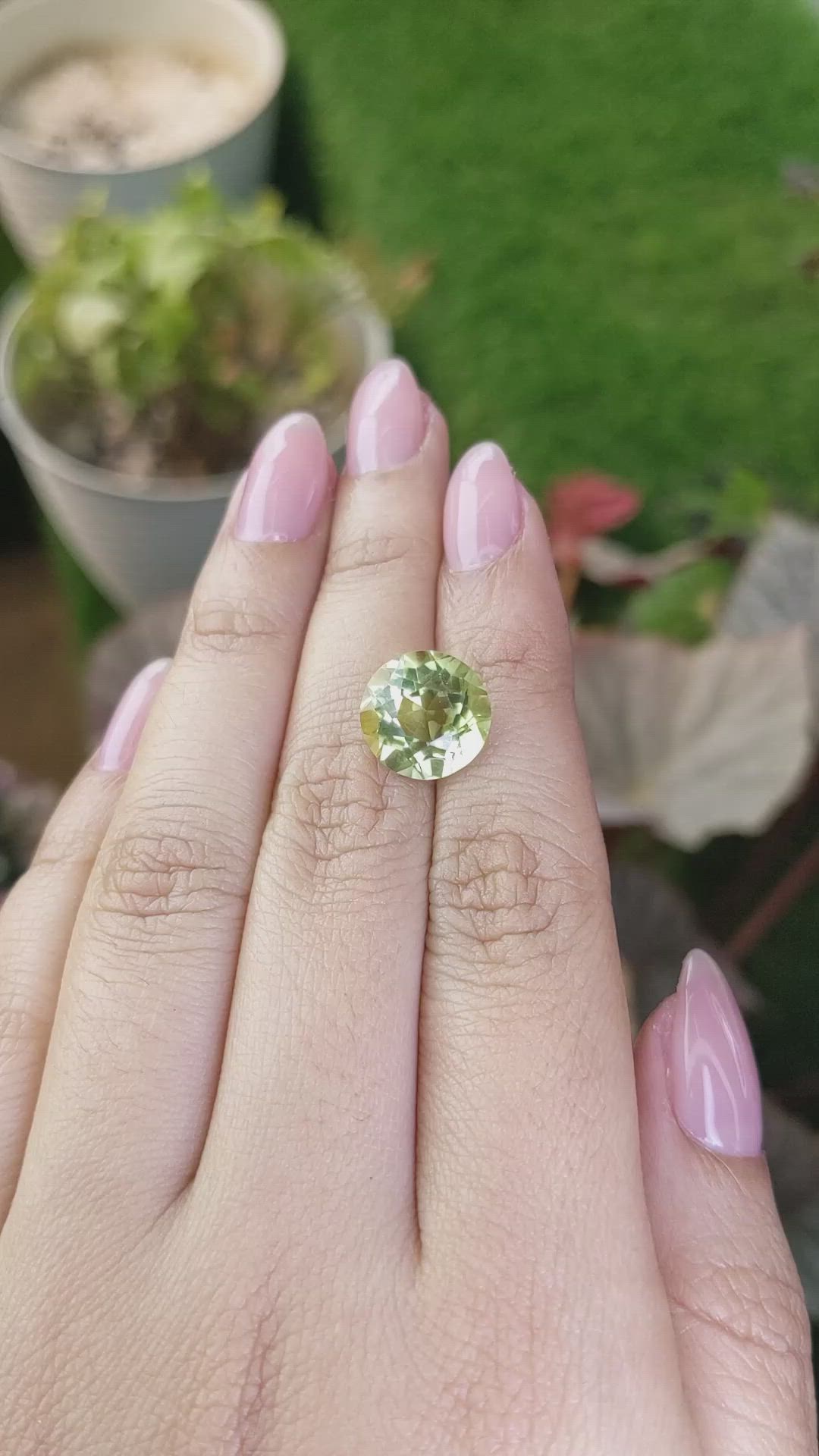 5.65 Ct. Yellowish Green Prasiolite from Brazil Size Video