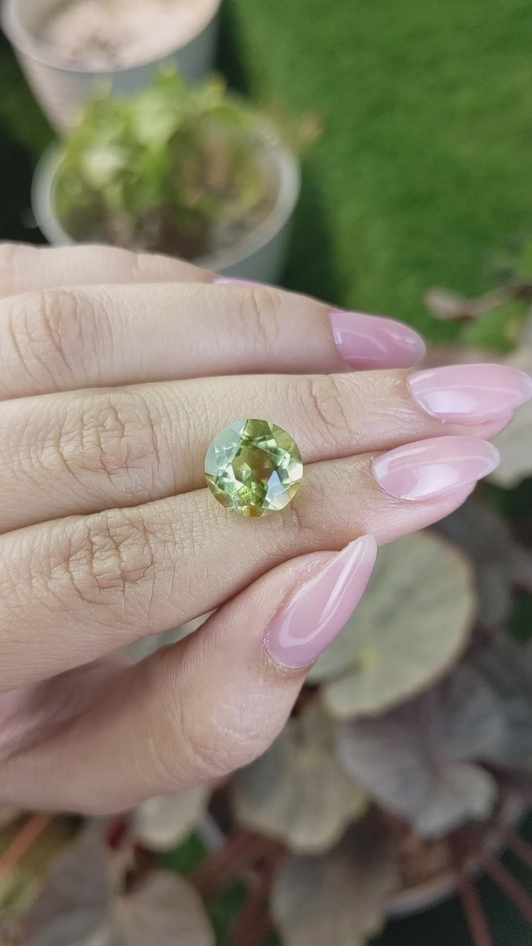 5.65 Ct. Yellowish Green Prasiolite from Brazil Size Video