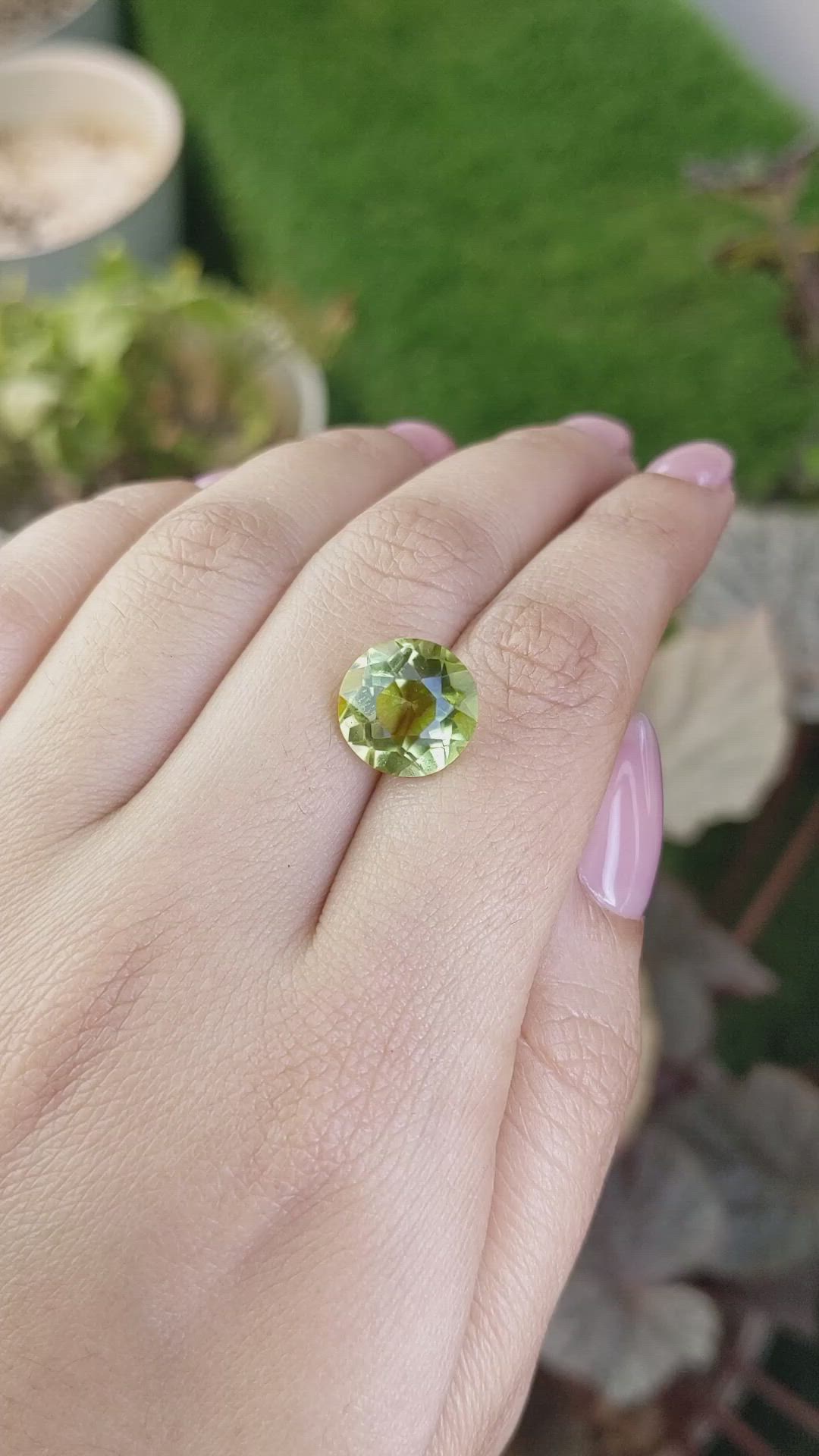 5.65 Ct. Yellowish Green Prasiolite from Brazil Size Video
