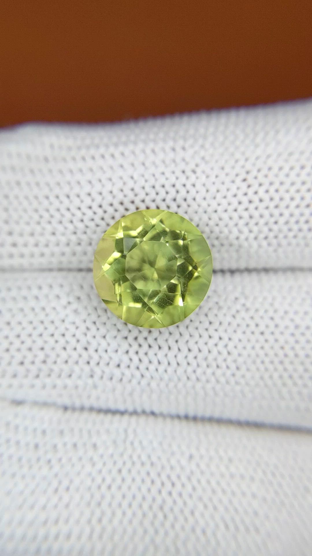 5.65 Ct. Yellowish Green Prasiolite from Brazil Size Video