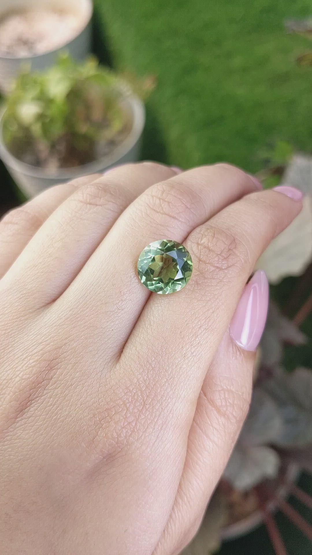 5.63 Ct. Green Prasiolite from Brazil Size Video