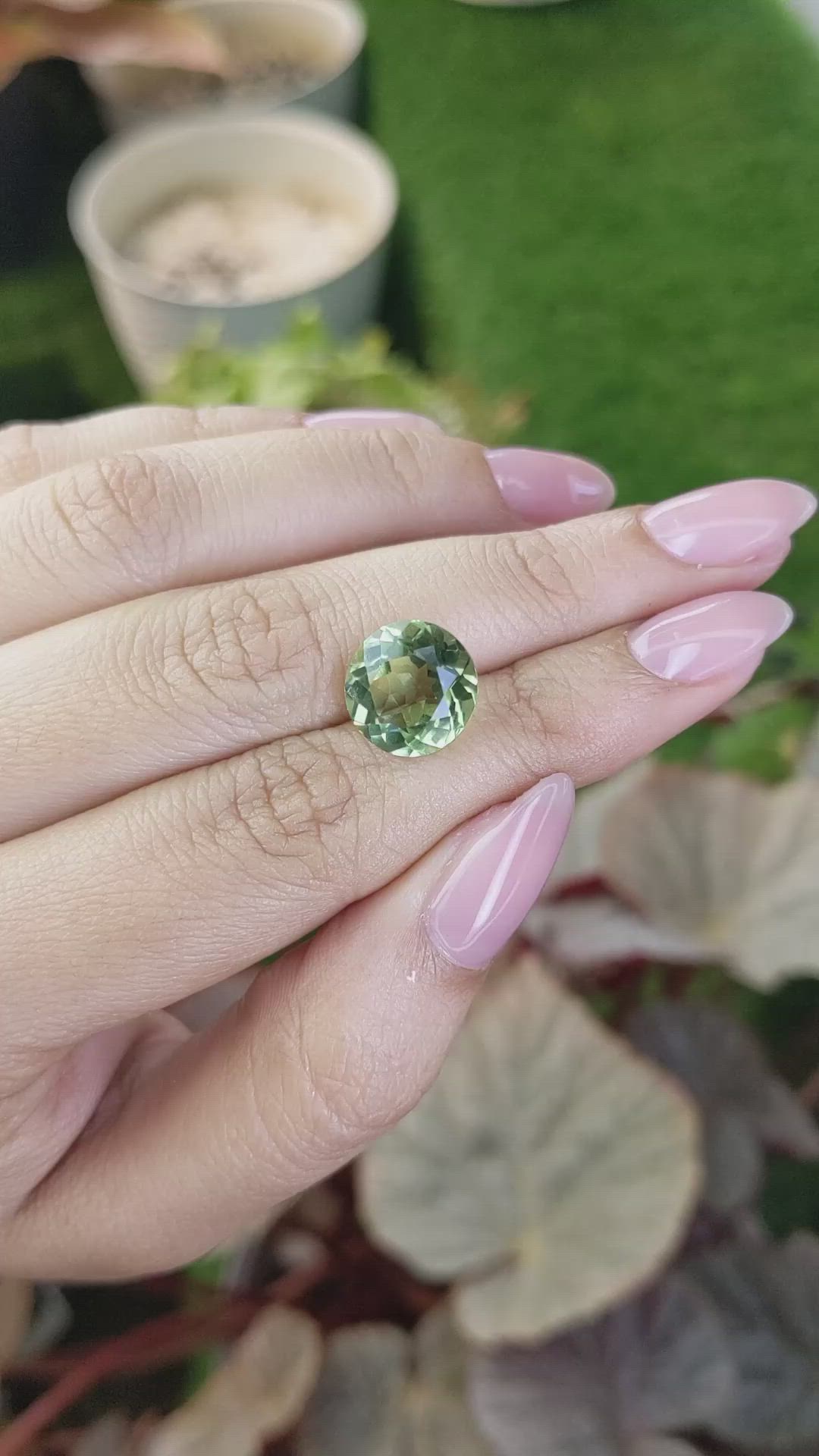 5.63 Ct. Green Prasiolite from Brazil Size Video