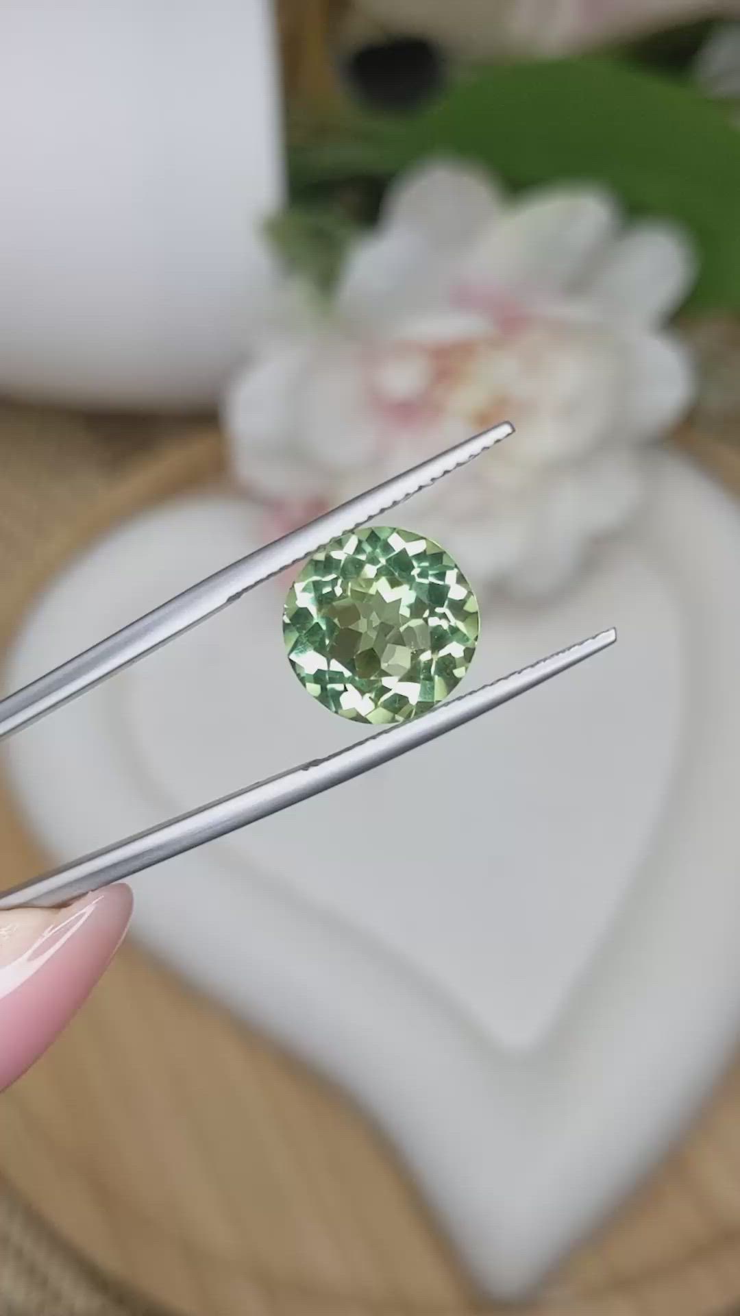 5.63 Ct. Green Prasiolite from Brazil Size Video