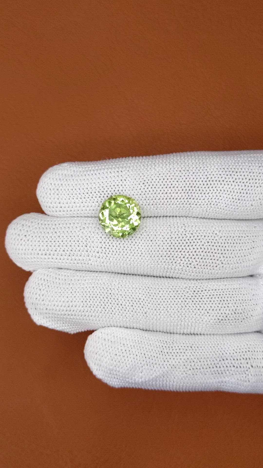 5.47 Ct. Yellowish Green Prasiolite from Brazil Size Video