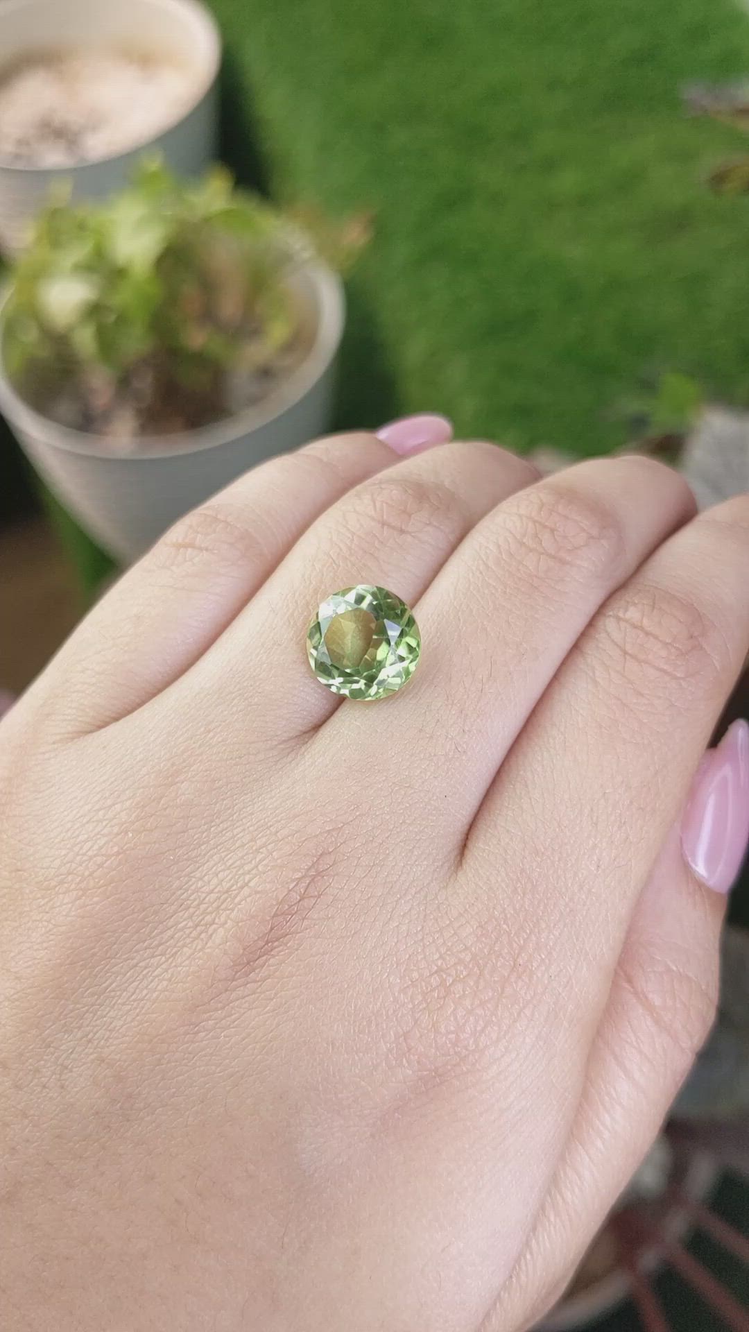5.47 Ct. Yellowish Green Prasiolite from Brazil Size Video