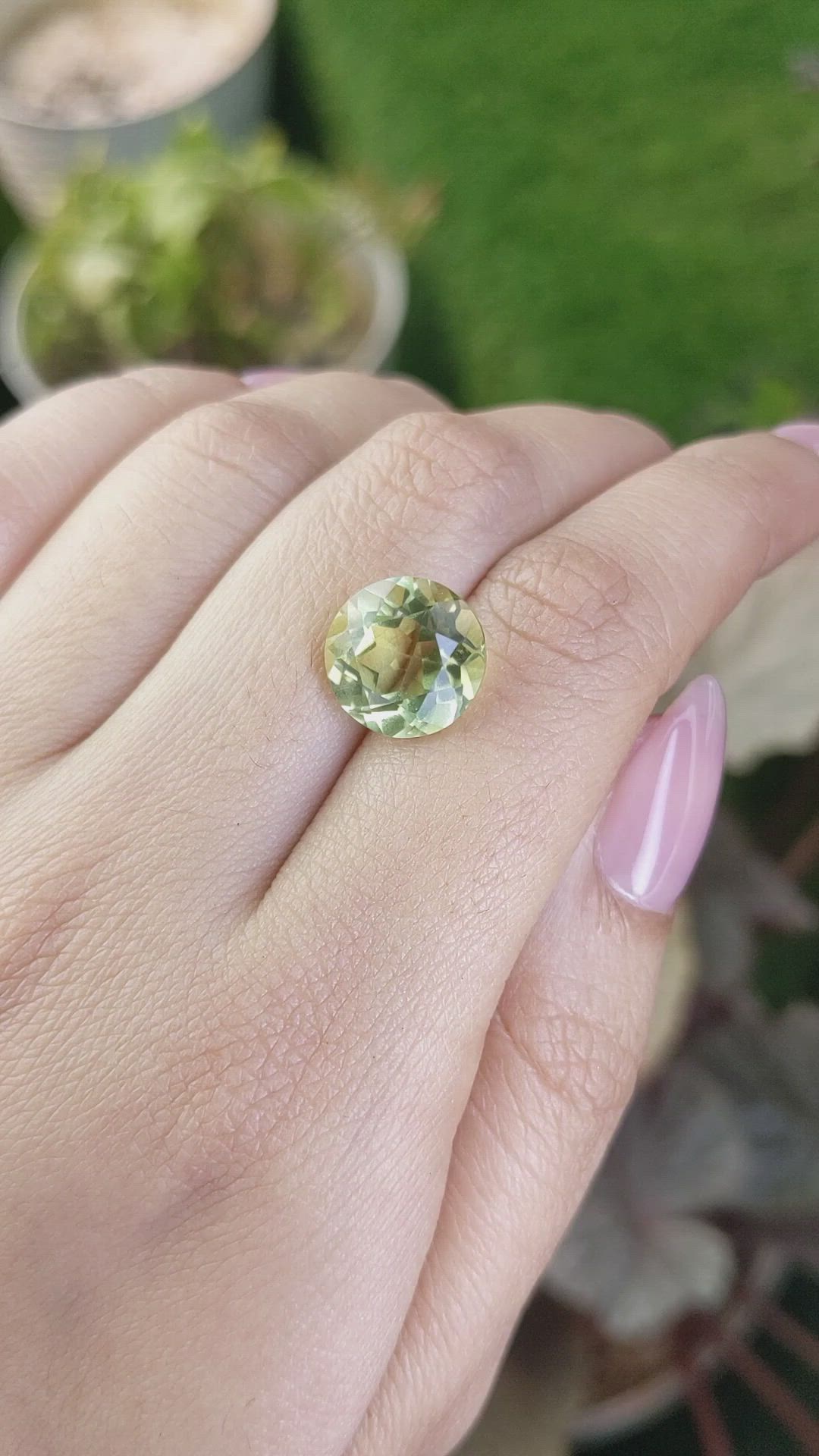 5.80 Ct. Yellowish Green Prasiolite from Brazil Size Video