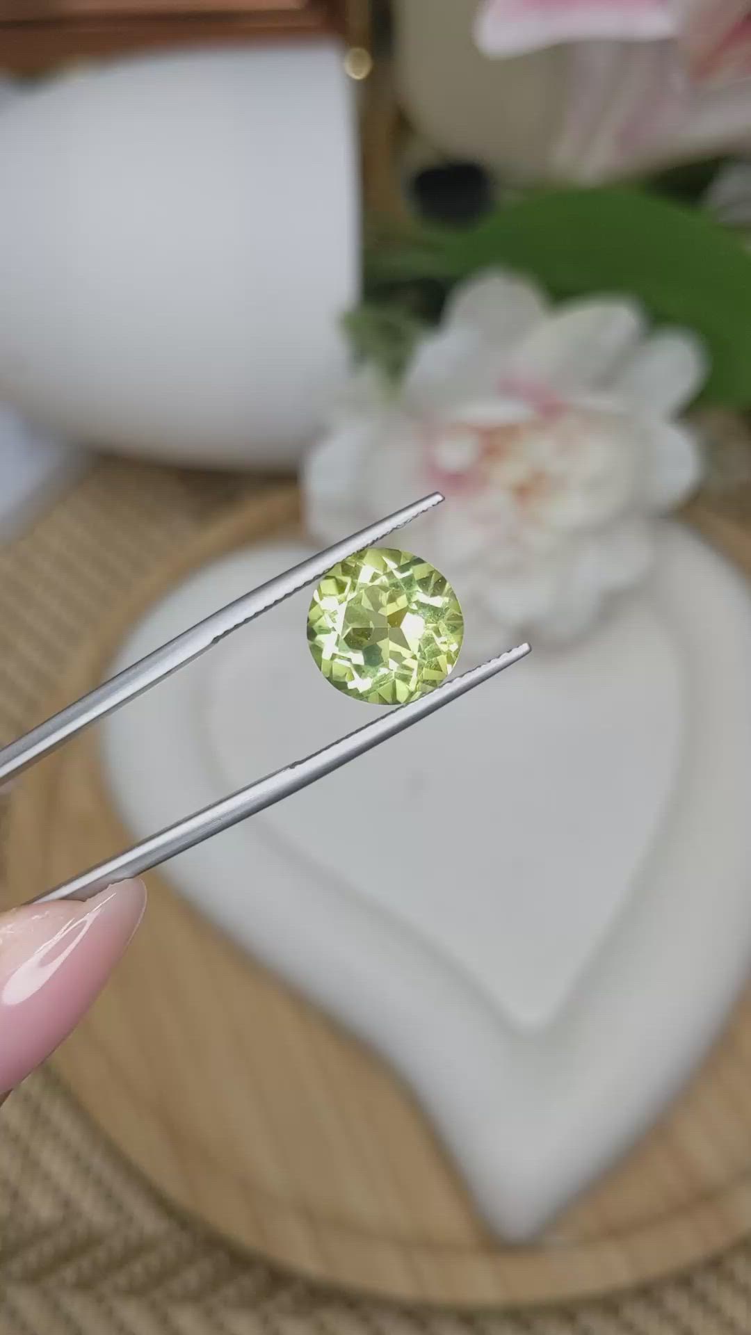 5.80 Ct. Yellowish Green Prasiolite from Brazil Size Video