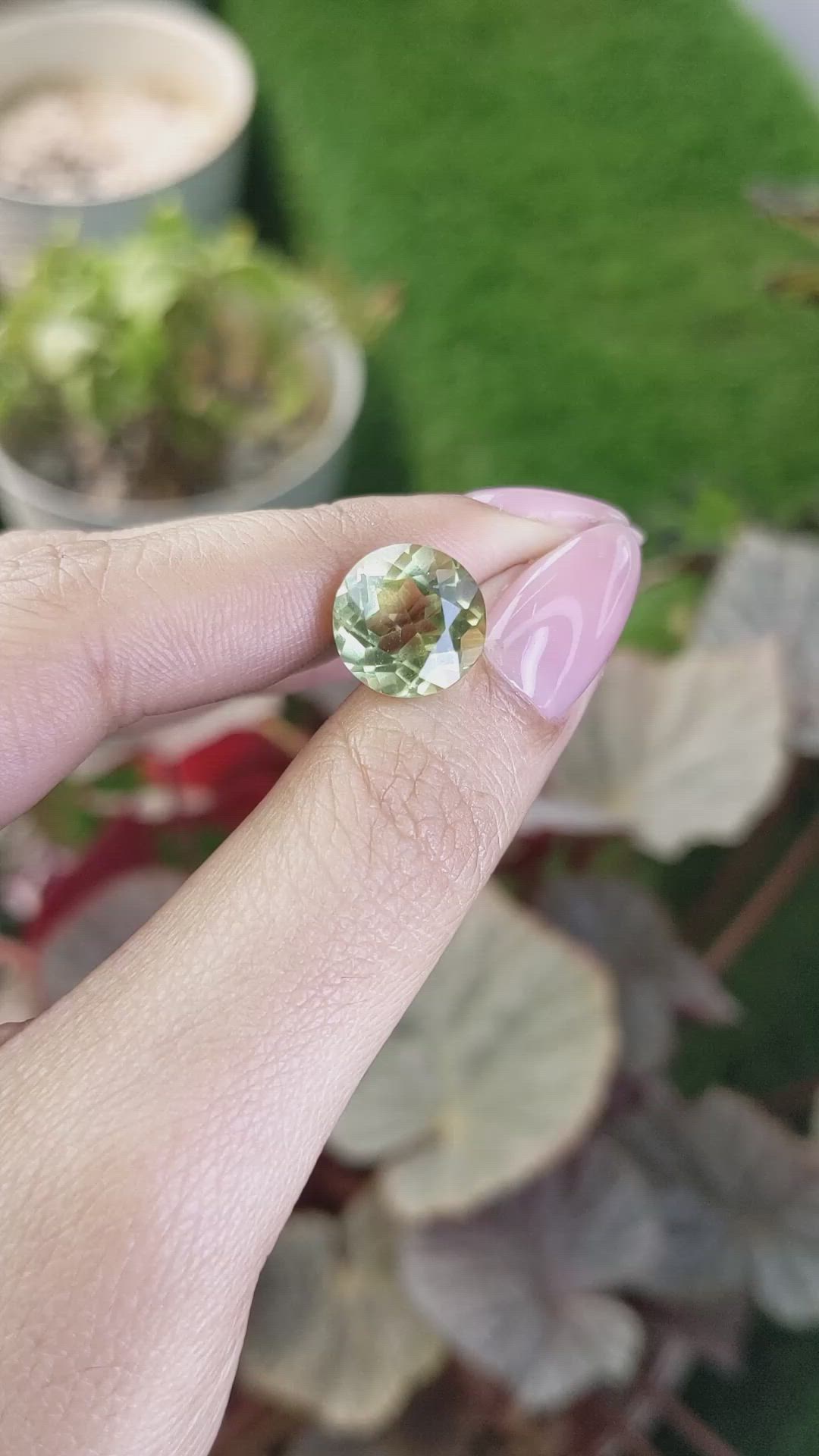 5.80 Ct. Yellowish Green Prasiolite from Brazil Size Video