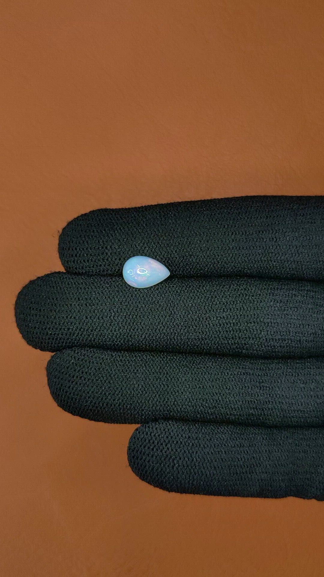 1.34 Ct. Multi Color Cabochon White Opal (Light Opal) from Brazil Size Video