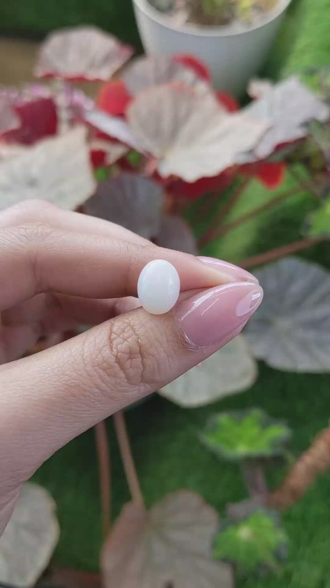 2.23 Ct. Multi Color Cabochon White Opal (Light Opal) from Brazil Size Video