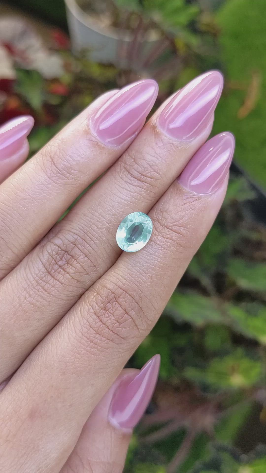 2.04 Ct. Greenish Blue Aquamarine from Ceylon (Sri Lanka) Size Video