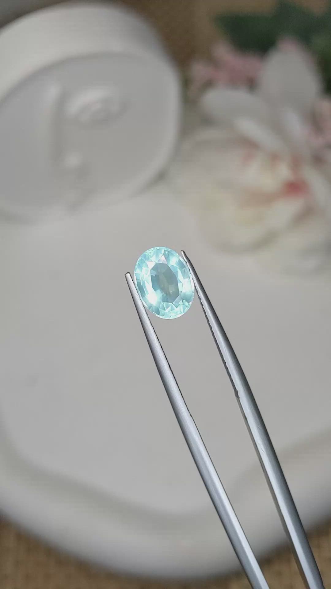 2.04 Ct. Greenish Blue Aquamarine from Ceylon (Sri Lanka) Size Video