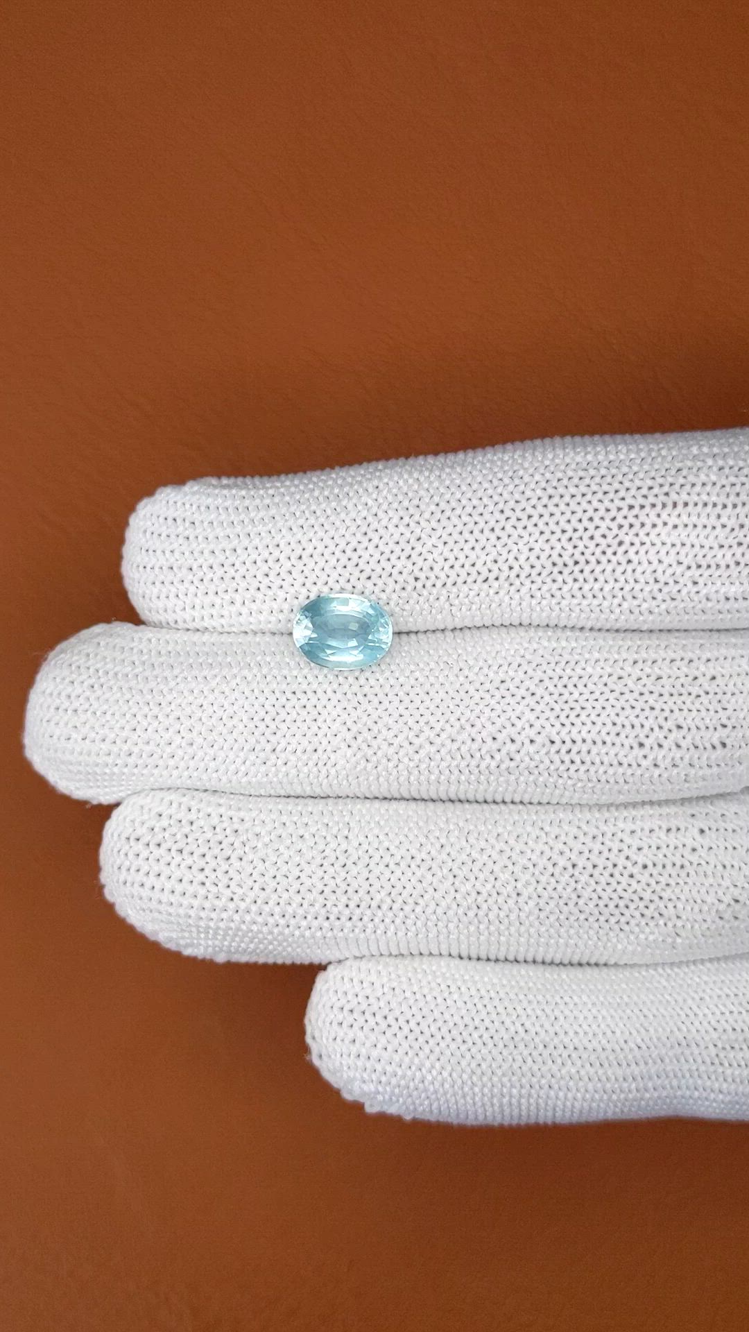 2.04 Ct. Greenish Blue Aquamarine from Ceylon (Sri Lanka) Size Video