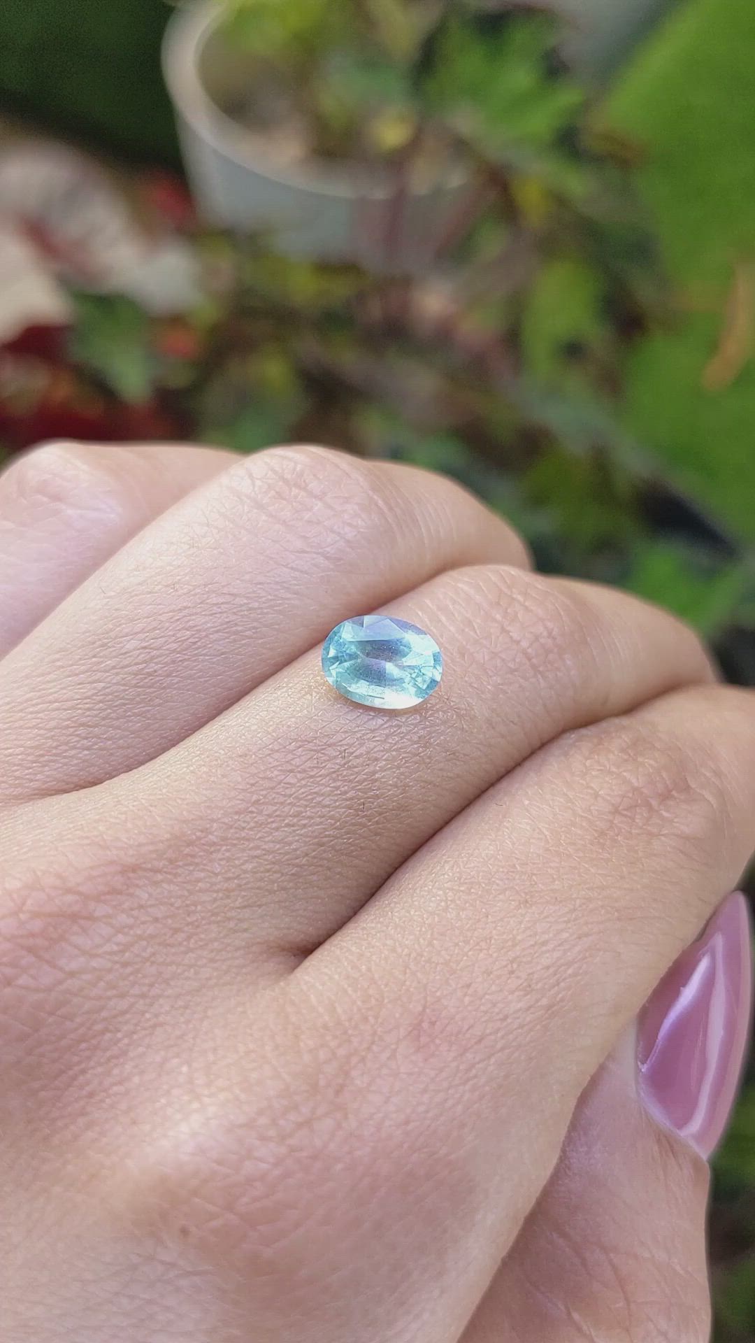 1.09 Ct. Blue Aquamarine from Ceylon (Sri Lanka) Size Video