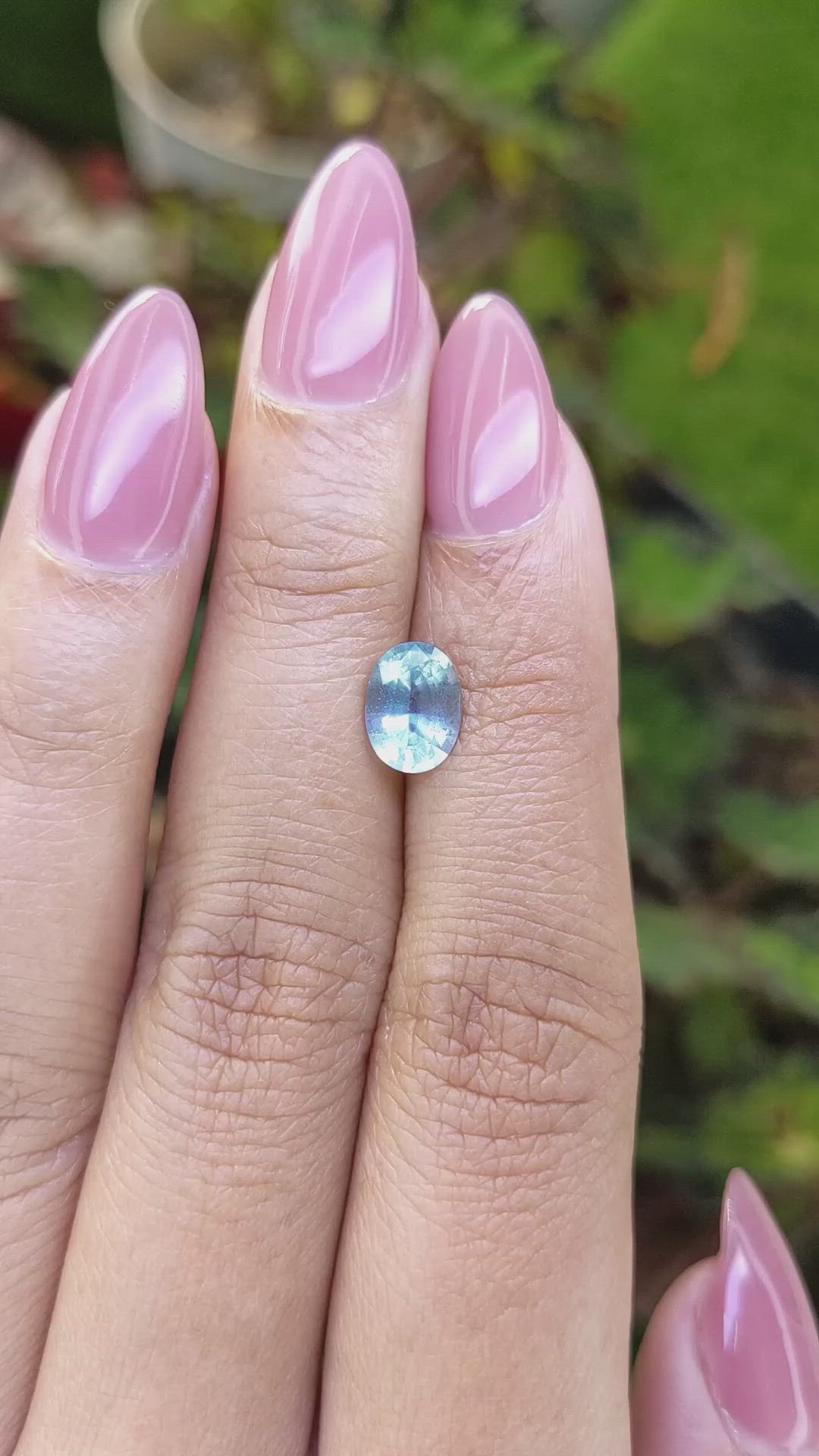 1.09 Ct. Blue Aquamarine from Ceylon (Sri Lanka) Size Video
