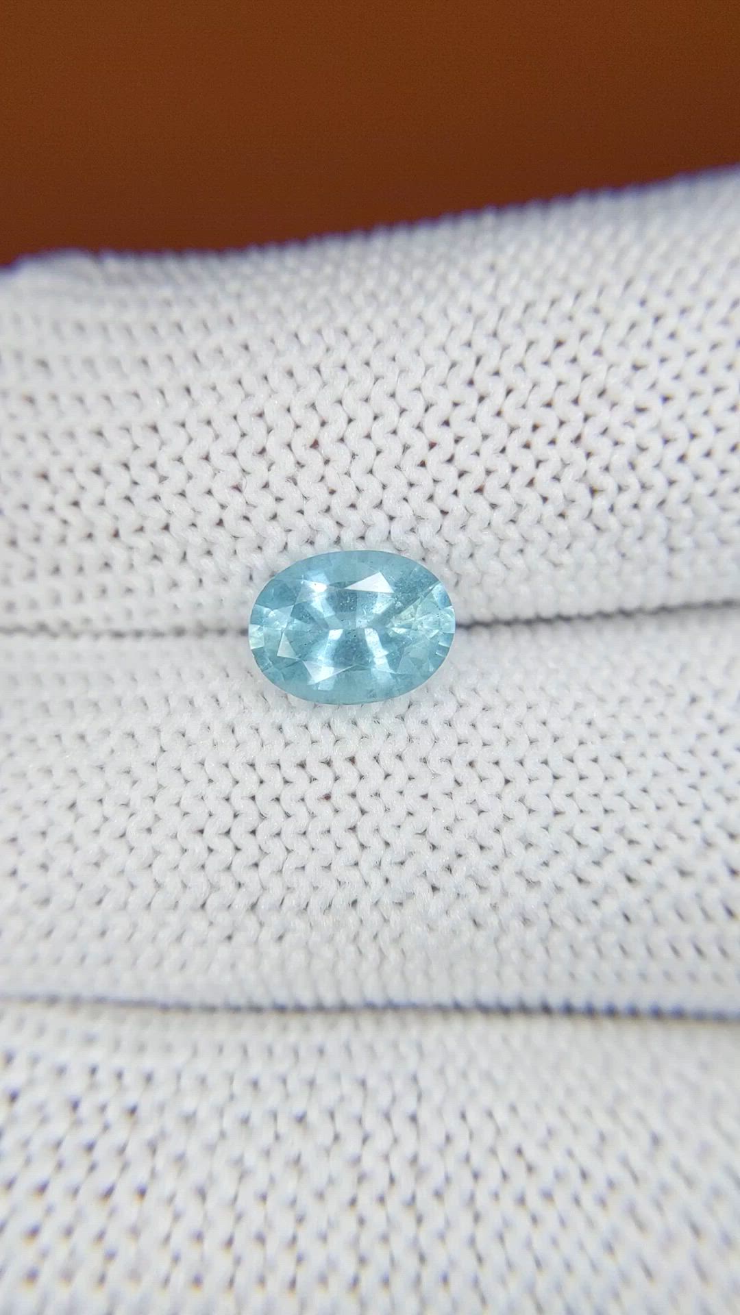 1.09 Ct. Blue Aquamarine from Ceylon (Sri Lanka) Size Video