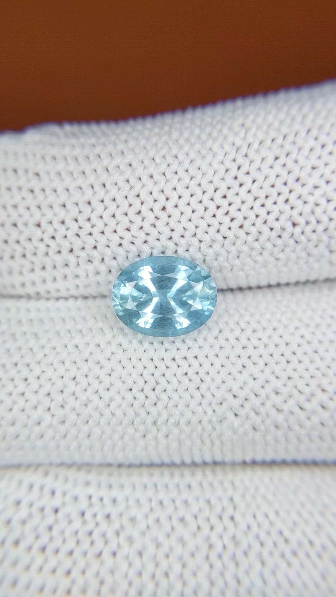 1.54 Ct. Blue Aquamarine from Ceylon (Sri Lanka) Size Video