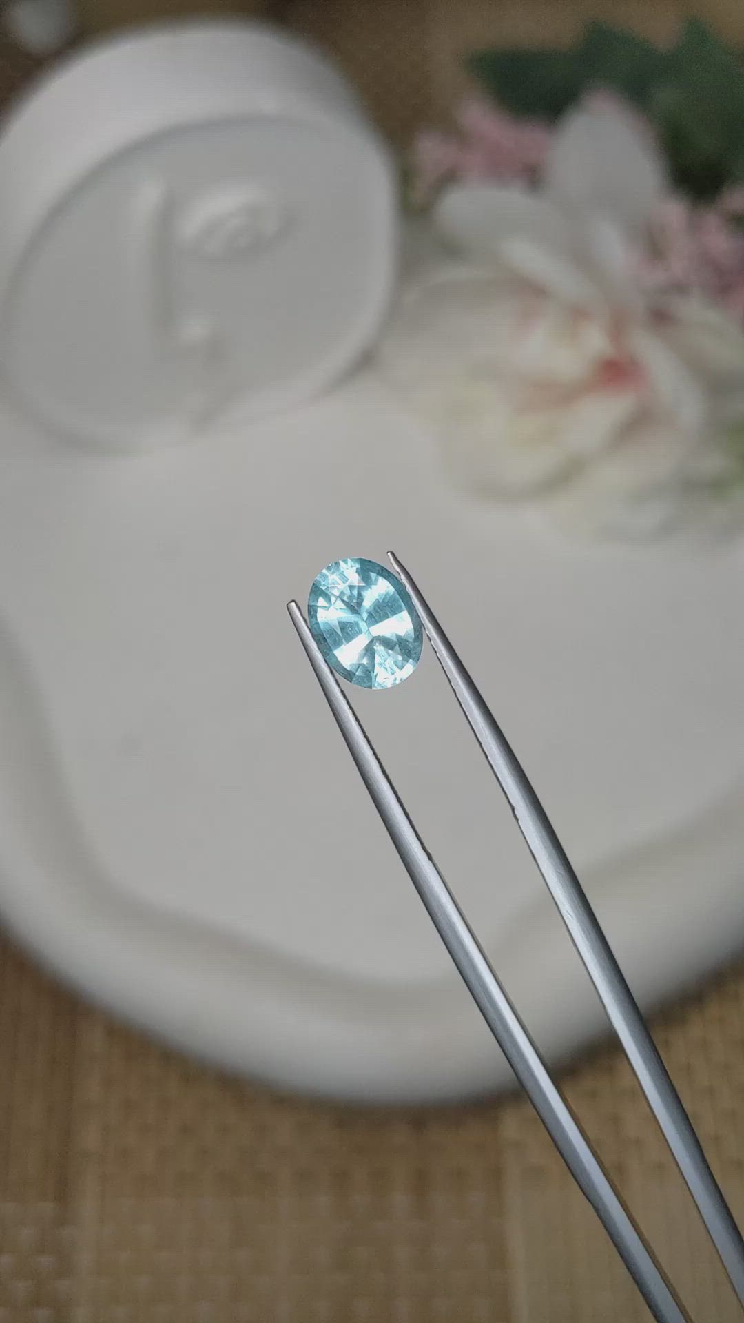 1.54 Ct. Blue Aquamarine from Ceylon (Sri Lanka) Size Video