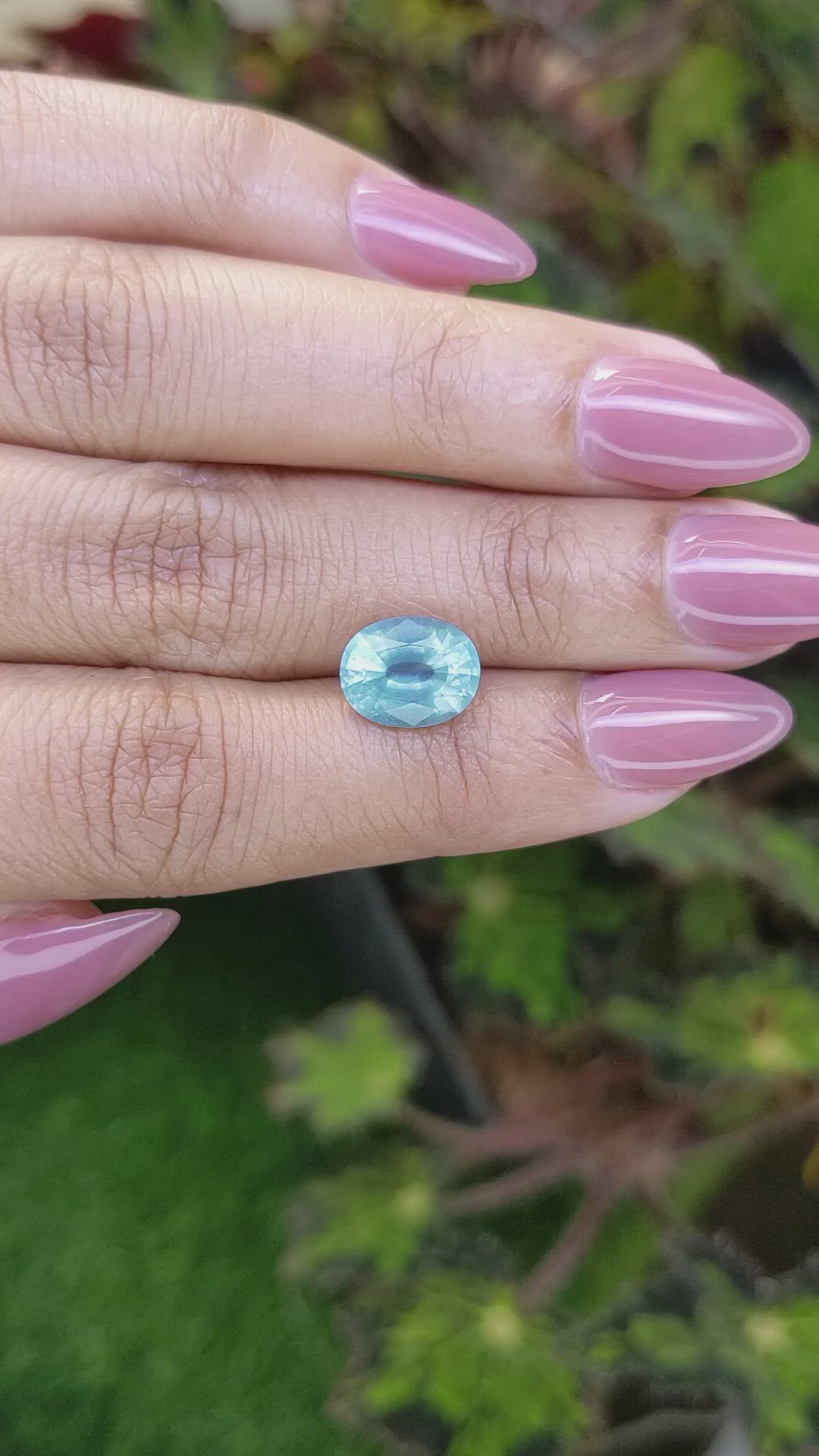 2.47 Ct. Blue Aquamarine from Ceylon (Sri Lanka) Size Video