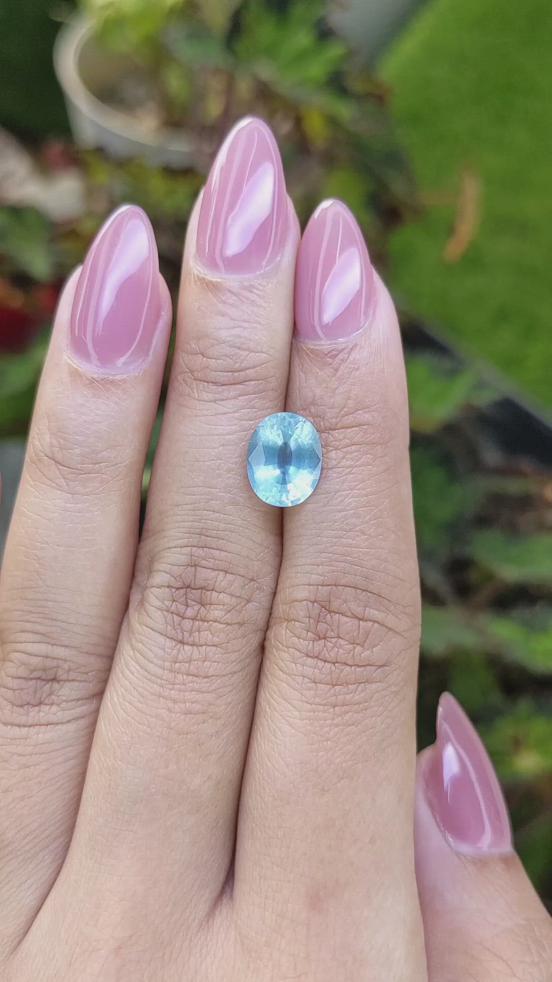 2.47 Ct. Blue Aquamarine from Ceylon (Sri Lanka) Size Video