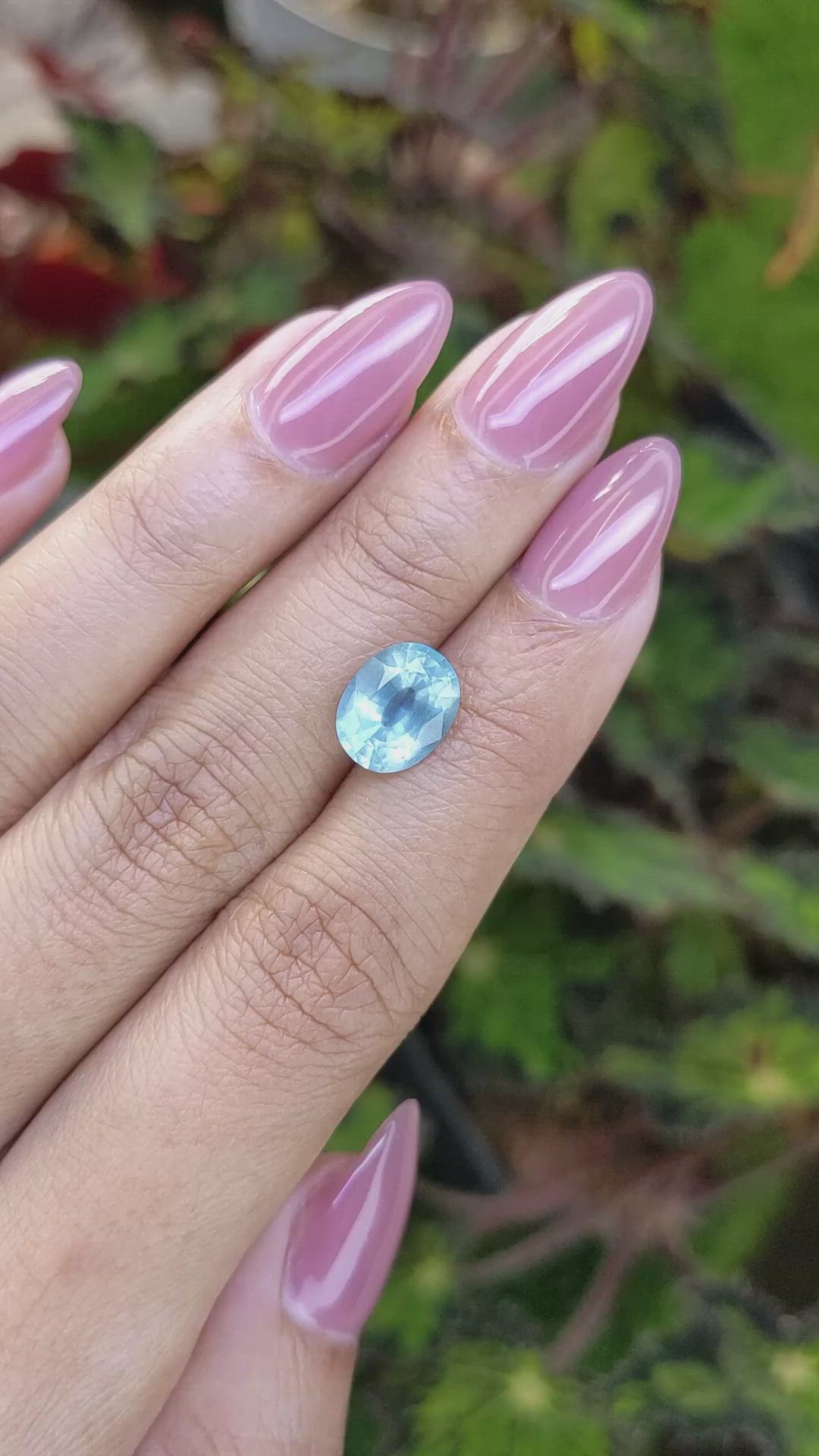 2.47 Ct. Blue Aquamarine from Ceylon (Sri Lanka) Size Video