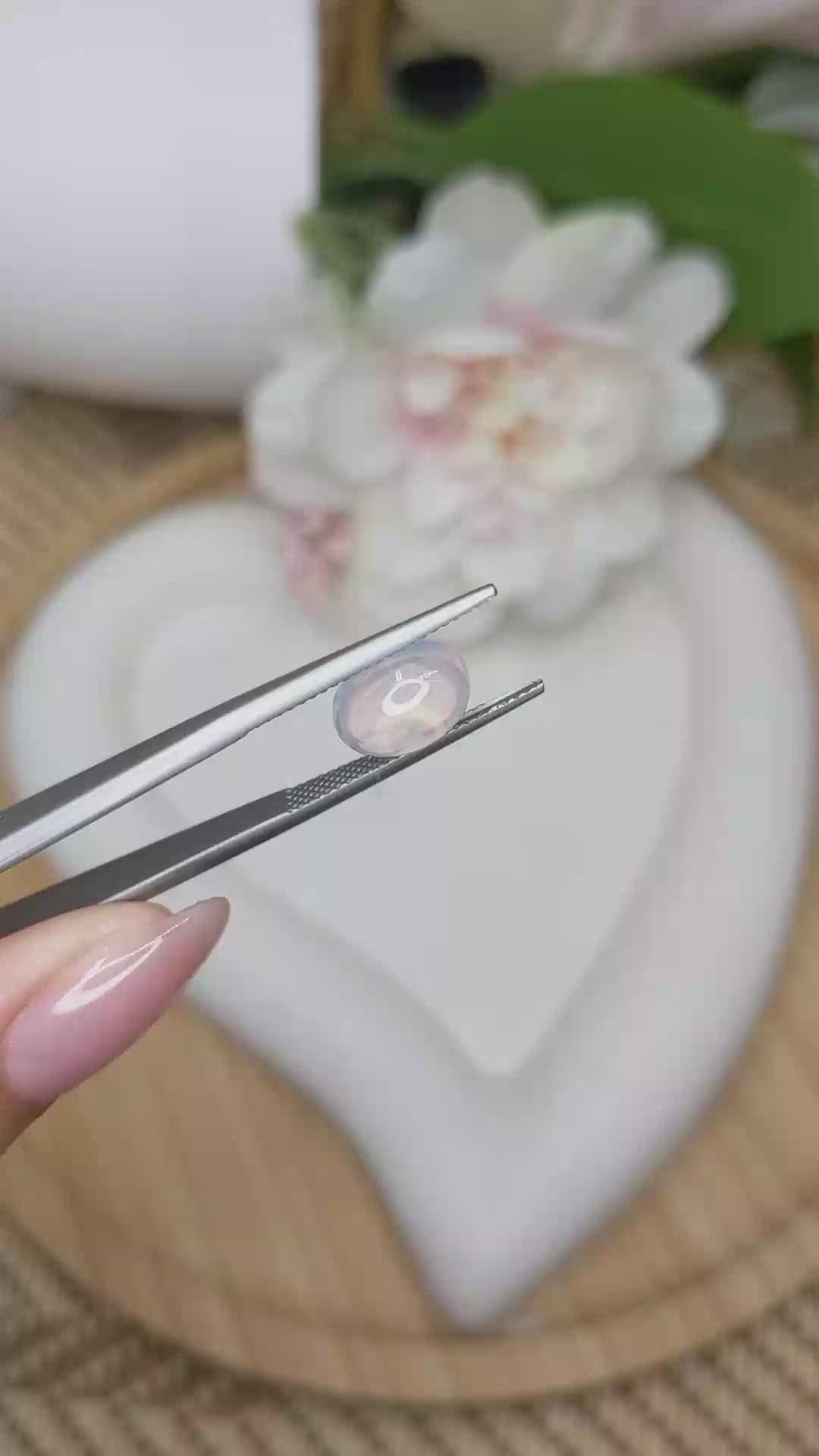 5.37 Ct. Multi Color Cabochon White Opal (Light Opal) from Brazil Size Video