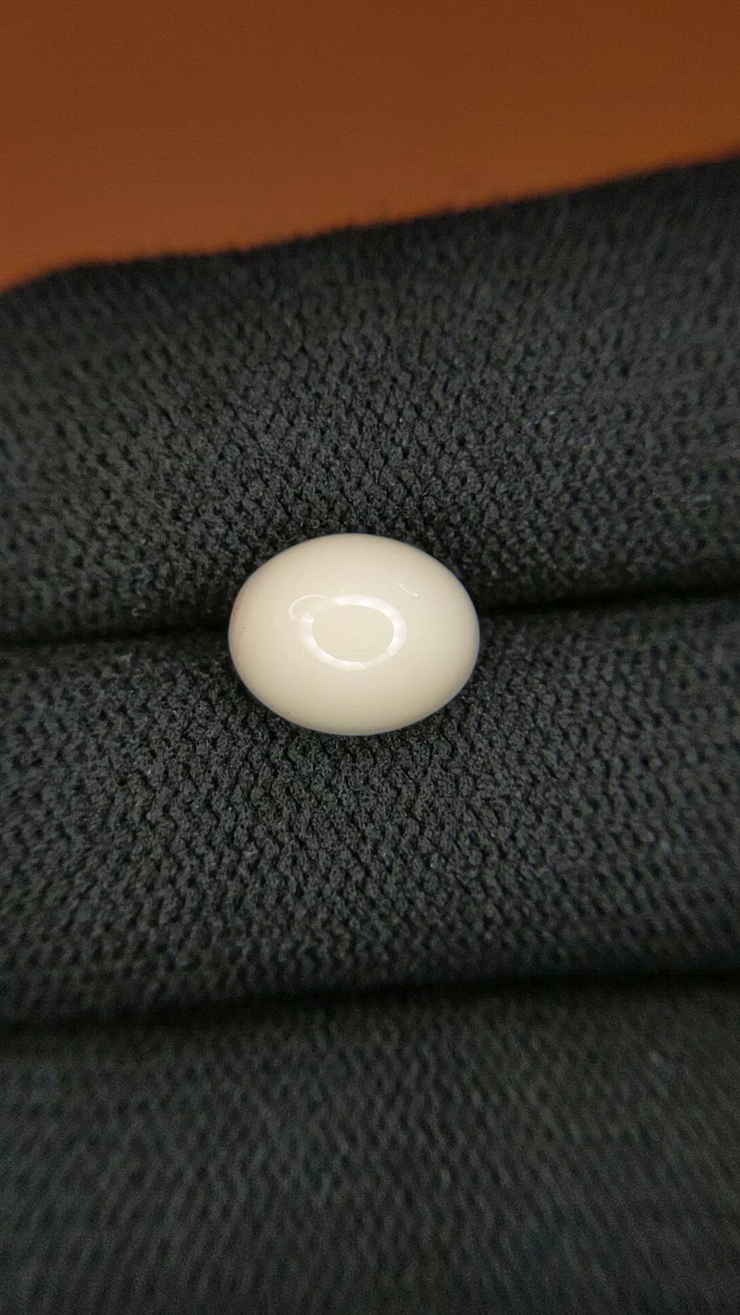 3.03 Ct. Salmon and White Cabochon Coral from Italy Size Video