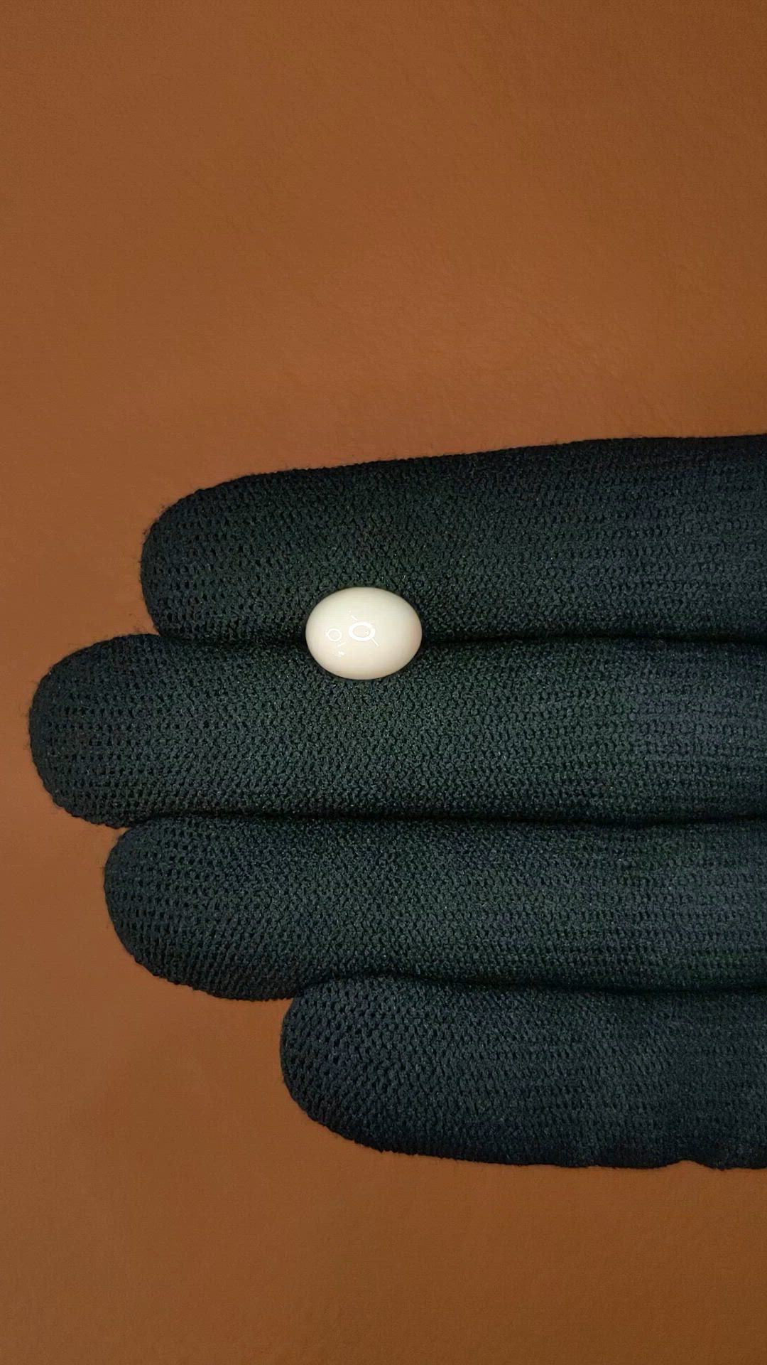 2.66 Ct. Salmon and White Cabochon Coral from Italy Size Video