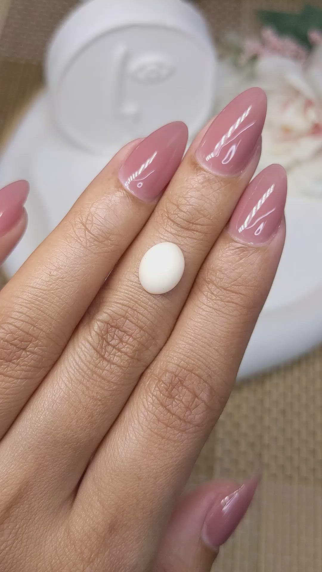1.99 Ct. Salmon and White Cabochon Coral from Italy Size Video