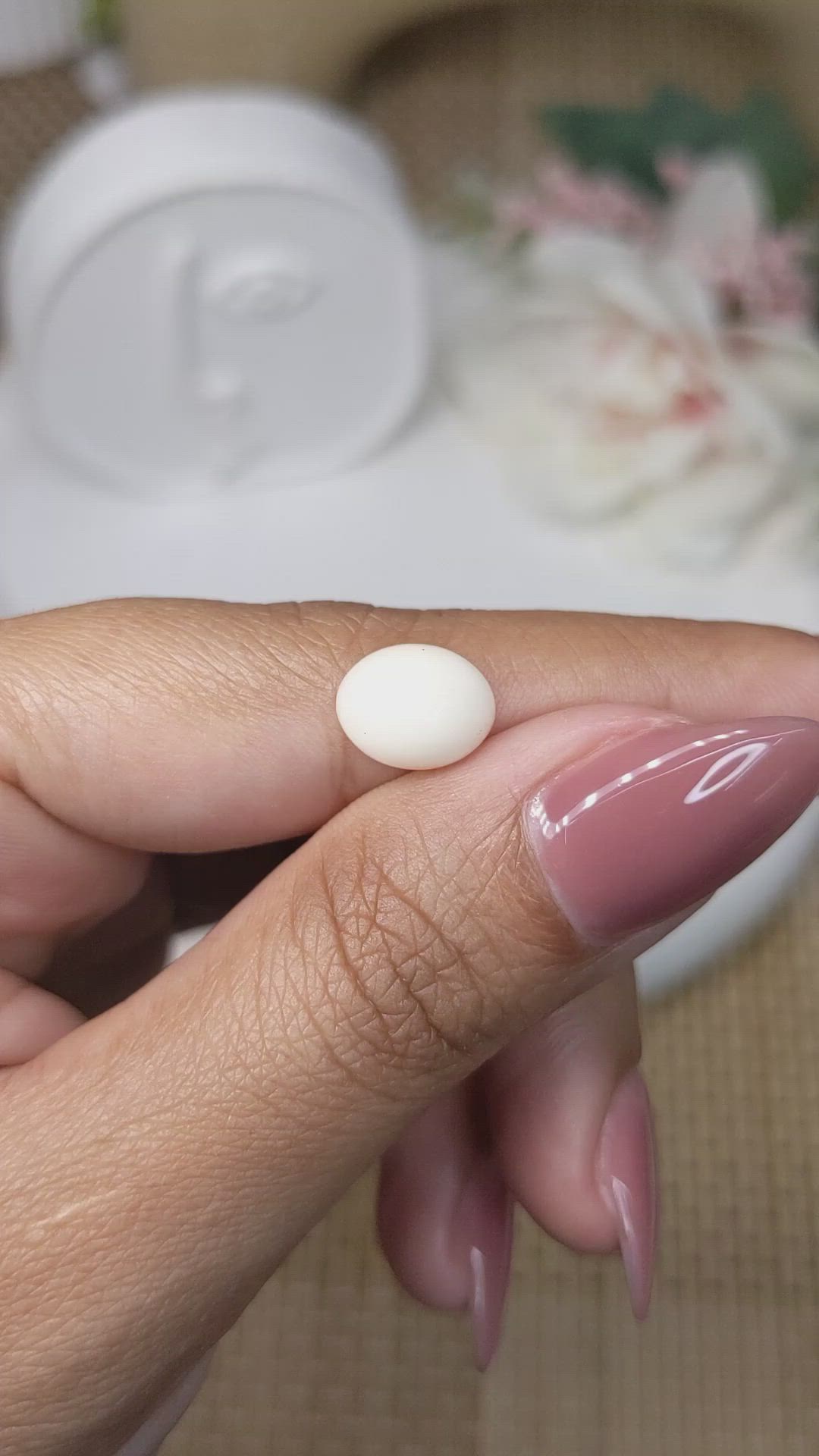 1.99 Ct. Salmon and White Cabochon Coral from Italy Size Video